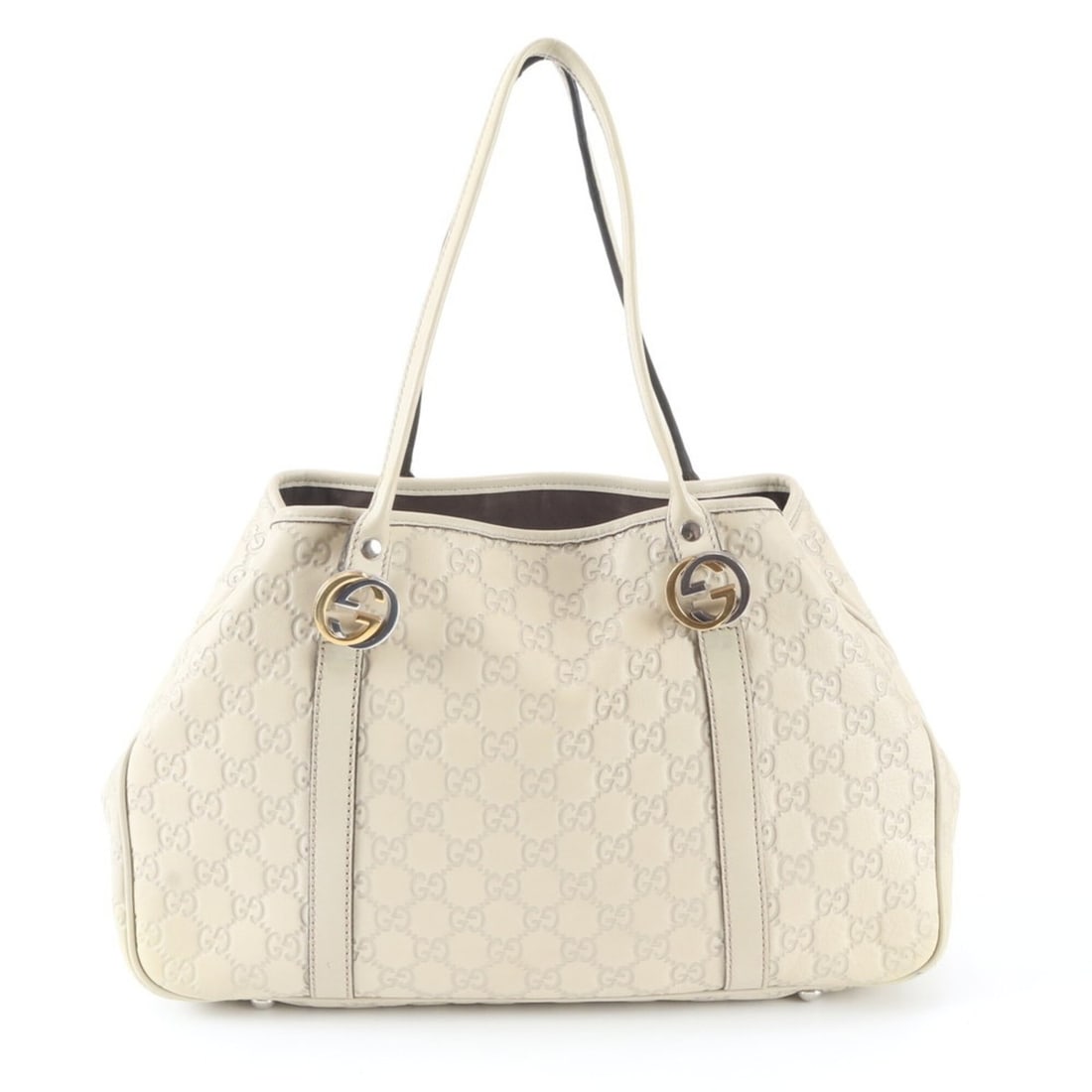 Gucci Guccissima GG Twins 232957 Leather Tote Bag Handbag Shoulder for Women: --- Catalog ---Category: SizeSize (HxWxD): 23cm x 37cm x 10cm / 9.05'' x 14.56'' x 3.93''Category: DesignType: Handbag, Tote bagColor: WhiteGender: WomenMaterial: Leather Category: GeneralMPN: 232957B