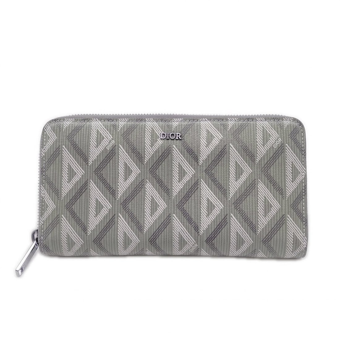 Christian Dior CD Diamond Long Zip Wallet 2ESBC252DCO_H42E, Gray Leather, Men's: --- Catalog ---Category: SizeSize (HxWxD): 10cm x 19.5cm x 2cm / 3.93'' x 7.67'' x 0.78''Category: DesignType: Long wallet (bi-fold)Color: GrayGender: MenClosure: ZipperMaterial: Coated canvas , Leath