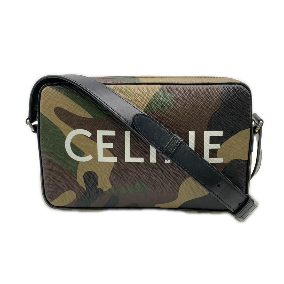 CELINE Canvas Calfskin Horizontal Messenger 194502DFF Shoulder Bag Khaki Brown Black Leather Men's: --- Catalog ---Category: SizeSize (HxWxD): 14cm x 23cm x 4.5cm / 5.51'' x 9.05'' x 1.77''Strap Length: 127cm / 49.99''Category: DesignType: Shoulder bagColor: Black, Khaki brownGender: MenClosure: Zip