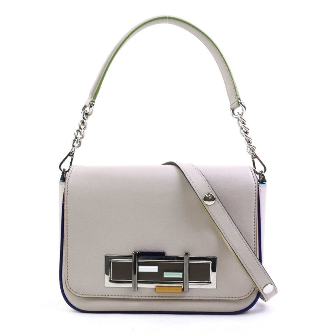 Fendi FENDI Handbag Shoulder Bag Leather Greige Women's 8BR757-5C3 Free Shipping r11266a: --- Catalog ---Category: SizeSize (HxWxD): 16cm x 21cm x 7cm / 6.29'' x 8.26'' x 2.75''Category: DesignType: Handbag, Shoulder bagColor: GrayishGender: WomenMaterial: Leather Category: GeneralMPN: 8BR