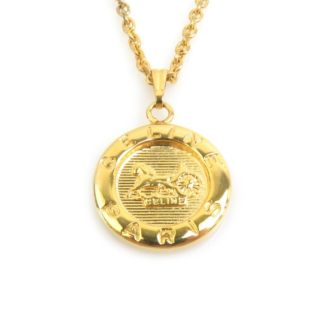 Celine CELINE Necklace Metal Gold Women's Free Shipping r11283a: --- Catalog ---Category: SizePendant Size: 27mm x 18mm / 1.06'' x 0.7''Neck Circumference: 41 cm / 16.14''Category: DesignColor: GoldGender: WomenMaterial: MetalNecklace Type: NecklaceCategory: Genera