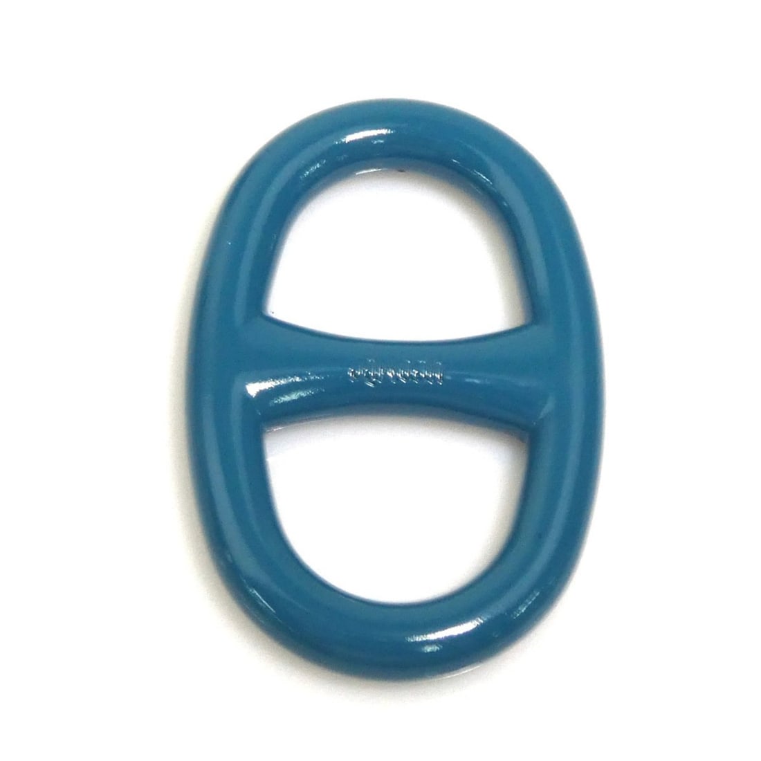 Hermes scarf ring, Chaine d'Ancre design, metal, green-blue, women's, e61996a: --- Catalog ---Category: DesignType: Scarf ringColor: Blue, GreenGender: WomenMaterial: Metal Category: GeneralBrand: HermesCategory: Physical PropertiesSize (HxWxD): 3.6cm x 5.5cm / 1.41'' x 2.16''--