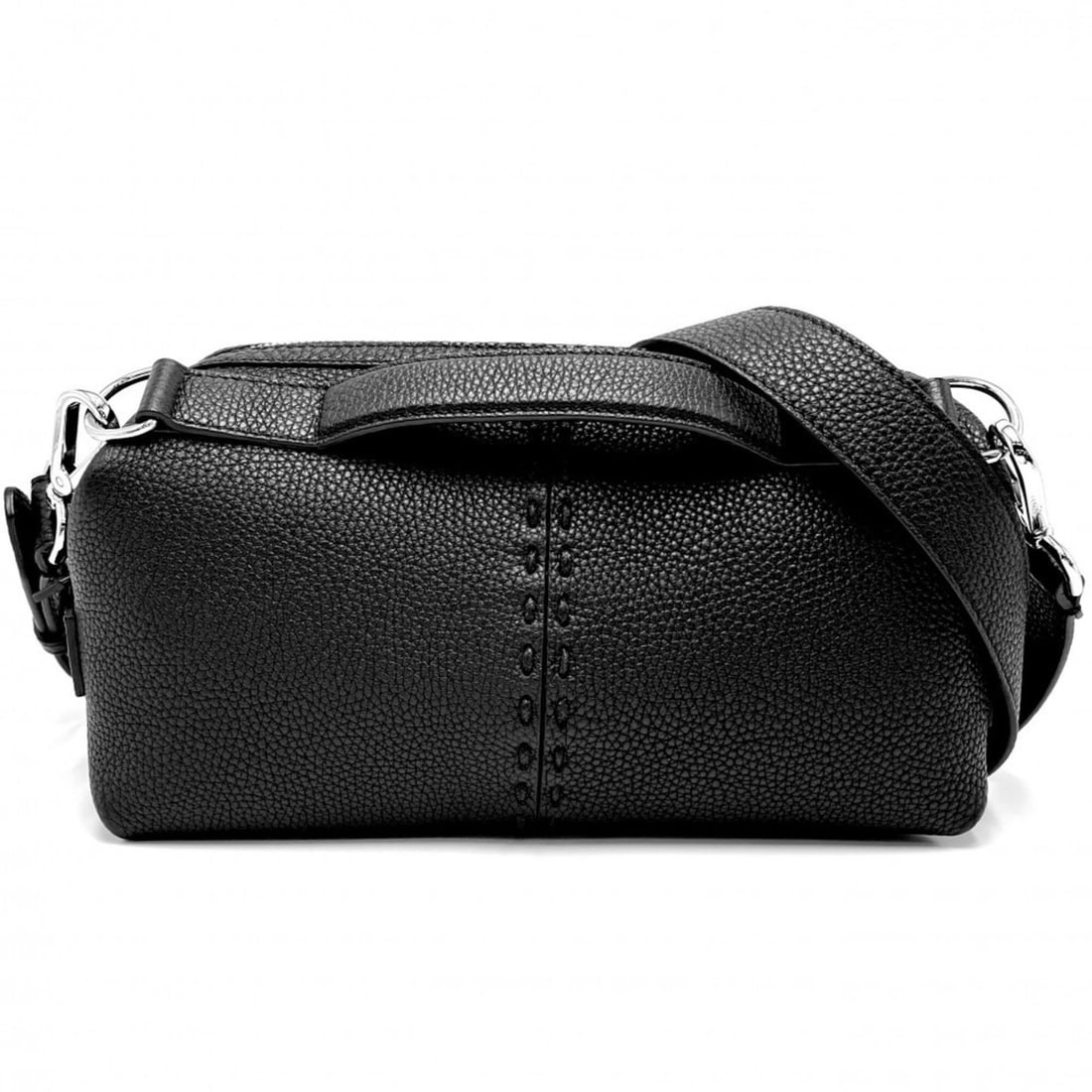 Fendi Women's Selleria Siesta Small Handbag Shoulder Bag Crossbody FENDI 7VA639 Leather Black Silver: --- Catalog ---Category: SizeSize (HxWxD): 16cm x 25cm x 14cm / 6.29'' x 9.84'' x 5.51''Category: DesignType: Handbag, Shoulder bagColor: BlackGender: WomenMaterial: Leather Category: GeneralMPN: 7VA6