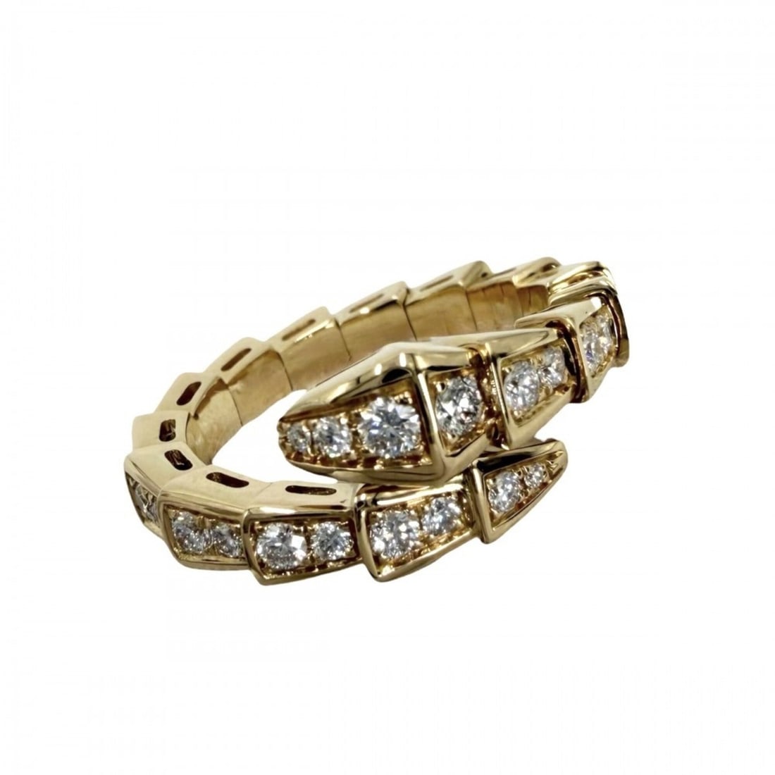 Bulgari Women's Ring, Serpenti Viper, Au750 18K Yellow Gold, Size S, BVLGARI, Diamond, Approx. 5.7g (1 of 10)