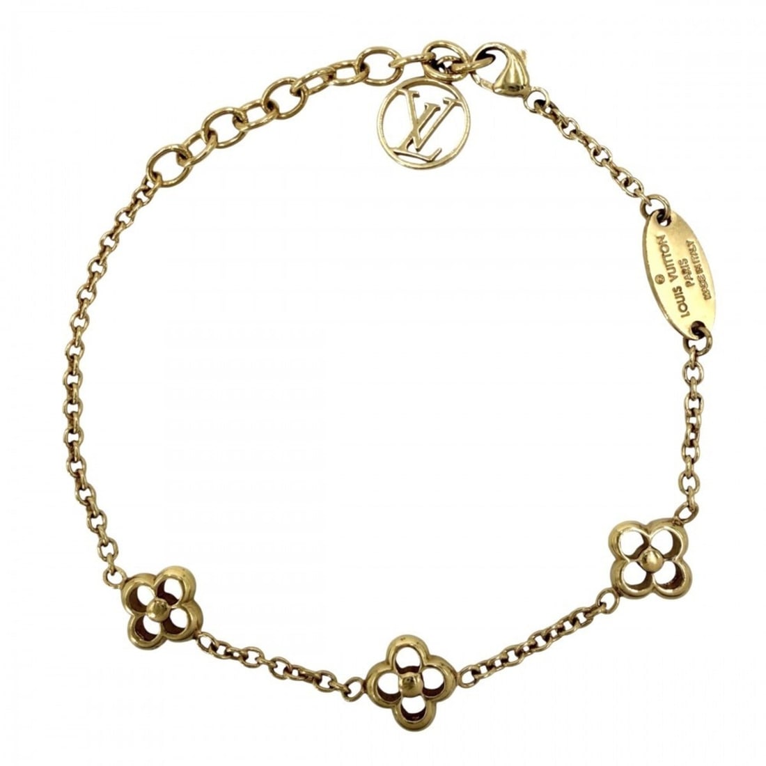 Louis Vuitton Bracelet for Women, Flowerful Design, Adjustable, Gold, Approx. 4.1g (M68127): --- Catalog ---Category: SizeLength: 15cm - 18.5cm / 5.9'' - 7.28''Category: DesignType: Charm braceletColor: GoldGender: WomenCategory: GeneralBrand: Louis Vuitton--- Item List ---Section: ConditionR
