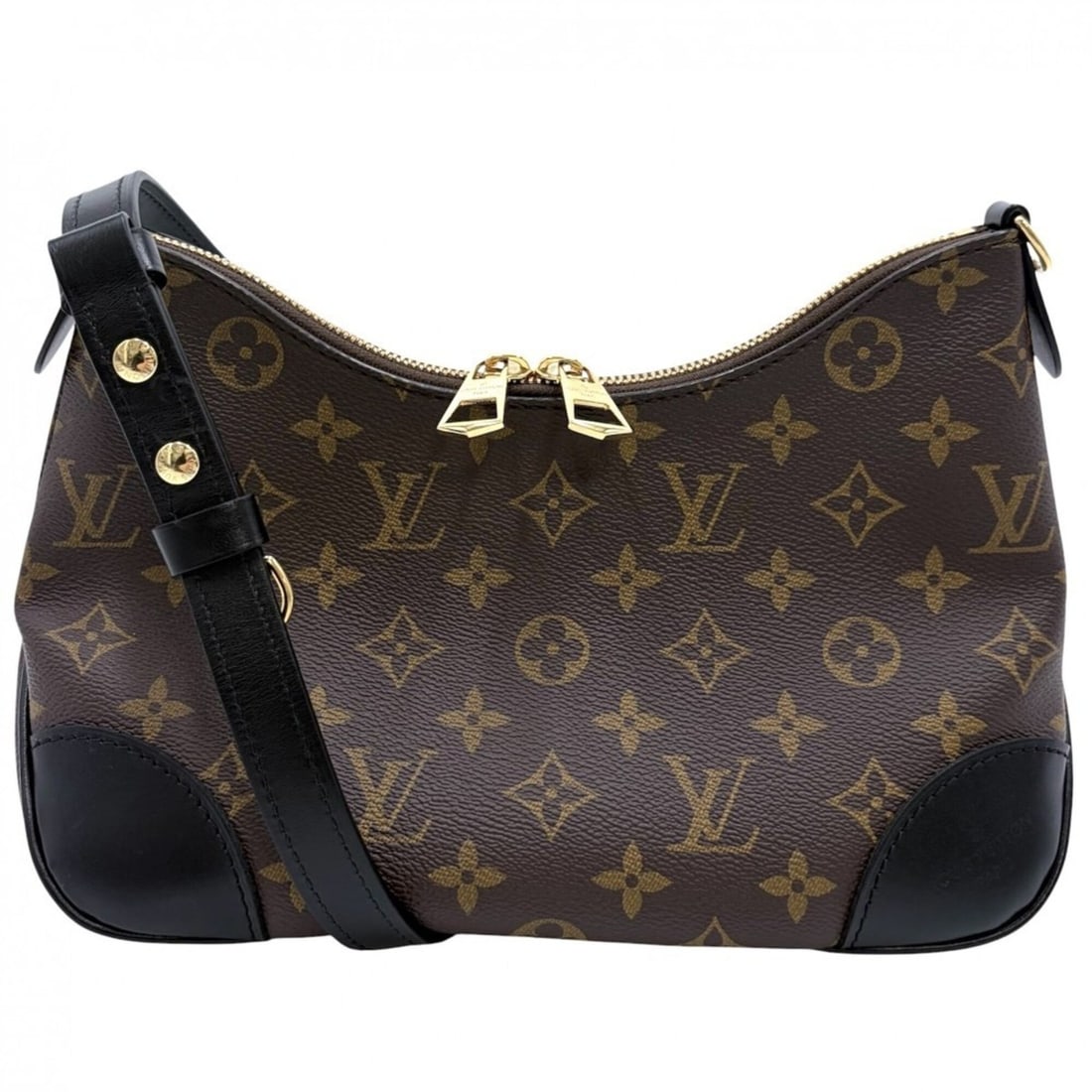 Louis Vuitton Women's Monogram Boulogne PM Shoulder Bag, Black, Noir Brown, Gold Hardware, M45831: --- Catalog ---Category: SizeSize (HxWxD): 16cm x 26cm x 9.5cm / 6.29'' x 10.23'' x 3.74''Category: DesignType: Shoulder bagColor: Brown, NoirGender: WomenMaterial: Monogram Category: GeneralBrand: Lo