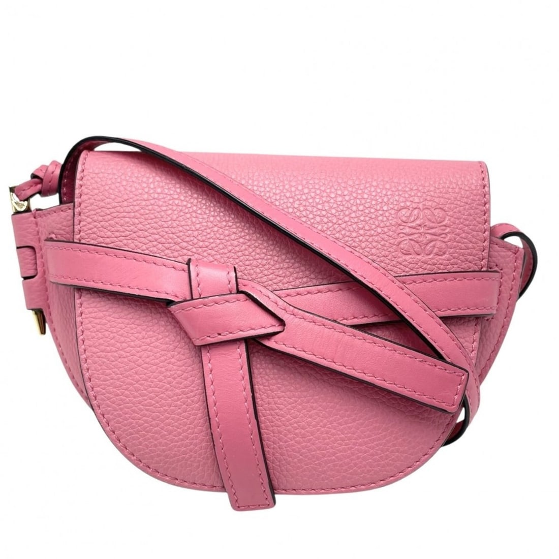 Loewe Anagram Gate Bag Mini Shoulder for Women, Leather, Pink, Gold Hardware: --- Catalog ---Category: SizeSize (HxWxD): 13cm x 20cm x 6cm / 5.11'' x 7.87'' x 2.36''Category: DesignType: Shoulder bagColor: PinkGender: WomenMaterial: Leather Category: GeneralBrand: Loewe--- Item