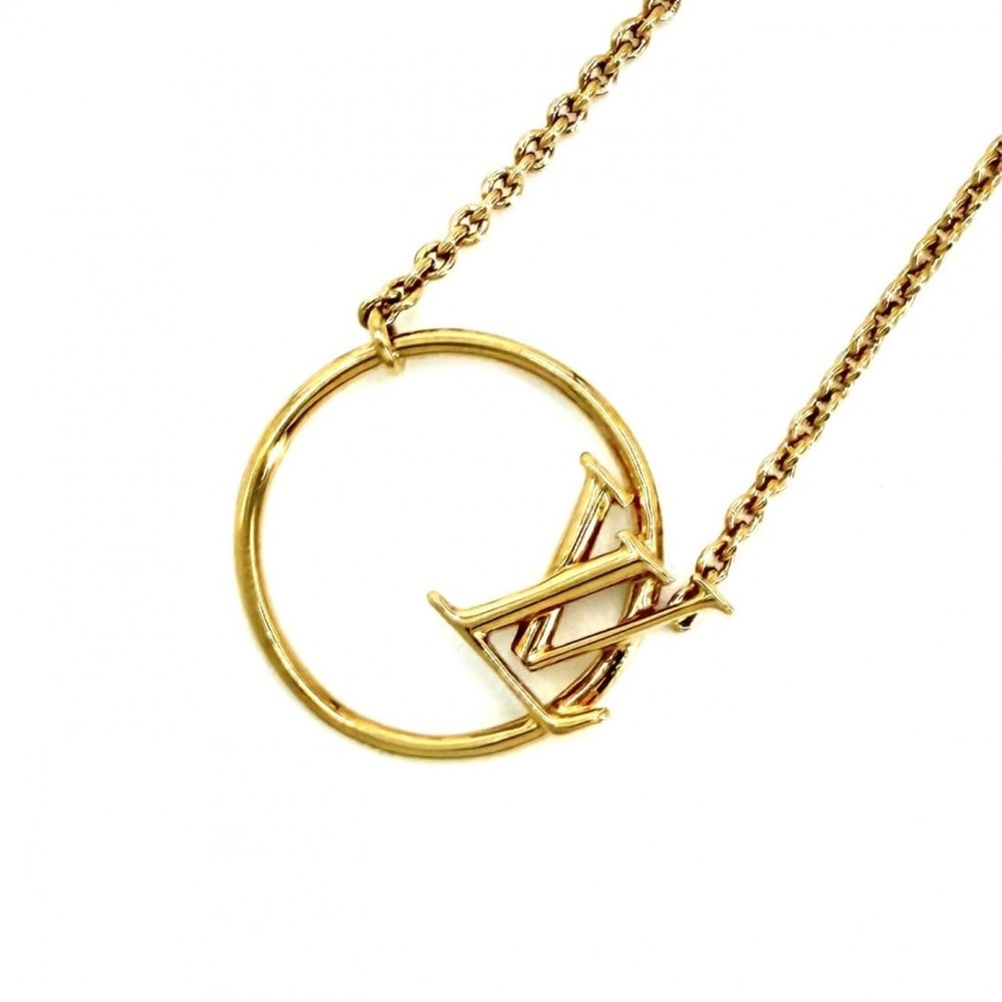 Louis Vuitton Necklace for Men and Women, Collier LV Eclipse Pendant with Adjustable Clasp, Gold,: --- Catalog ---Category: SizePendant Size: 20mm x 21mm / 0.78'' x 0.82''Neck Circumference: 46 cm / 18.11''Category: DesignColor: GoldGender: Men,WomenPendant Type: PendantNecklace Type: NecklaceCateg