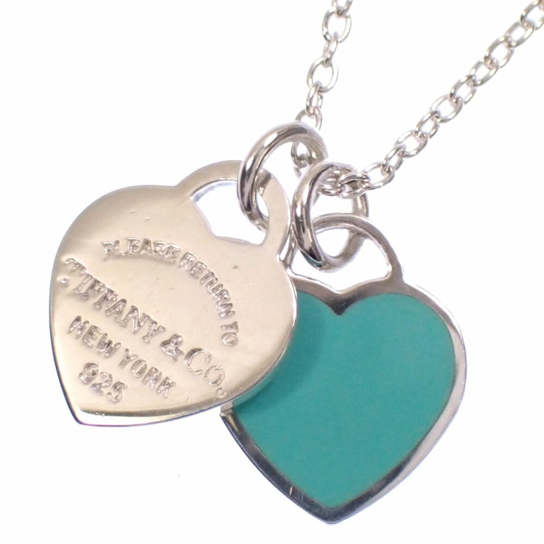 Tiffany & Co. Necklace, Blue Double Heart Tag Pendant, Women's, SV925, 3.0g, Silver, 60014069: --- Catalog ---Category: SizePendant Size: 12mm x 10mm / 0.47'' x 0.39''Neck Circumference: 40 cm / 15.74''Category: DesignGender: WomenMaterial: Silver 925Pendant Type: PendantNecklace Type: Necklace
