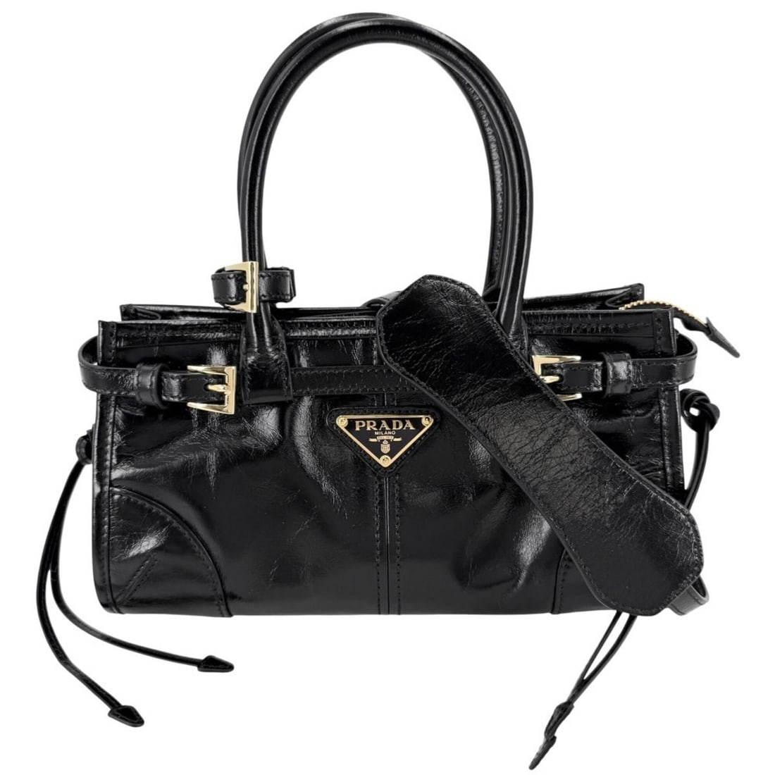 Prada Women's Bonnie Mini Handbag Shoulder Bag Crossbody Triangle Logo Tote PRADA 1BA486 Leather (1 of 17)