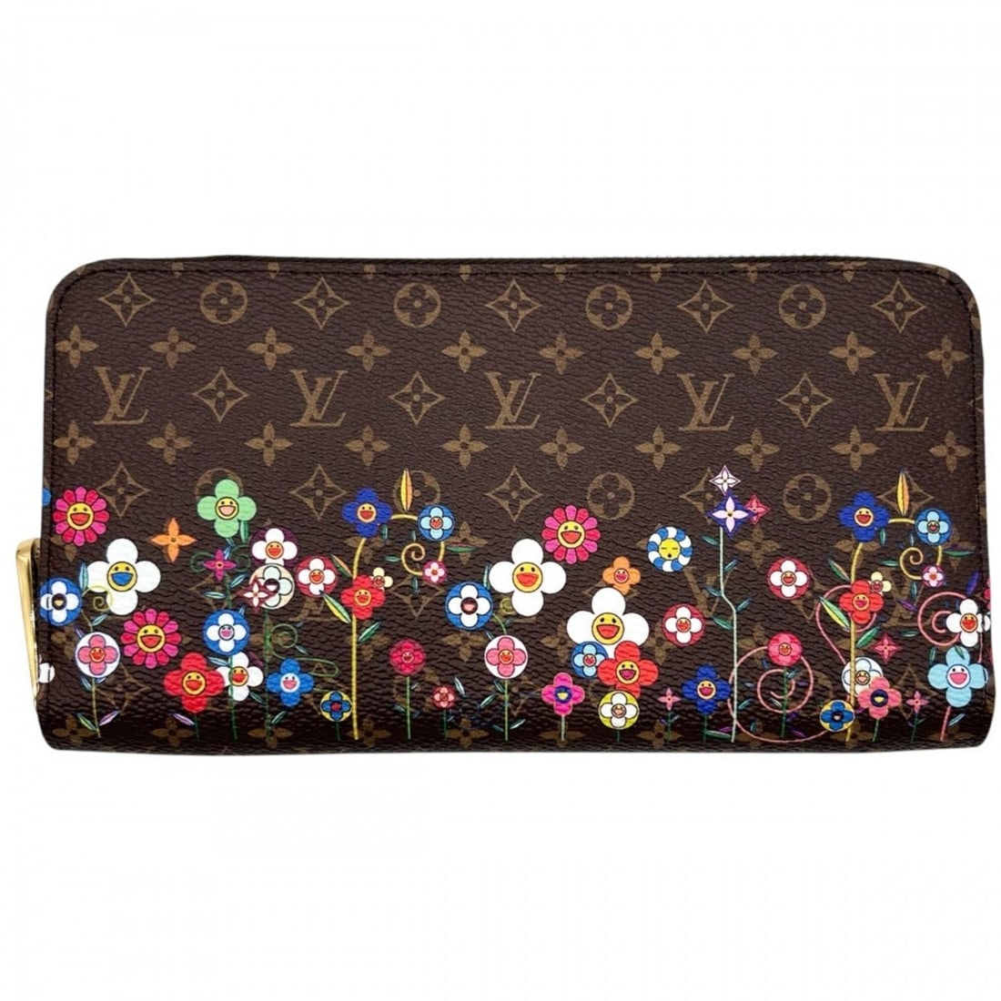 Louis Vuitton Women's Monogram LV x TM Zippy Wallet Long Wallet, designed by Takashi Murakami, Round: --- Catalog ---Category: SizeSize (HxWxD): 10.5cm x 19.5cm x 2.5cm / 4.13'' x 7.67'' x 0.98''Category: DesignType: Long wallet (bi-fold)Color: BrownGender: WomenMaterial: Monogram Category: GeneralBra