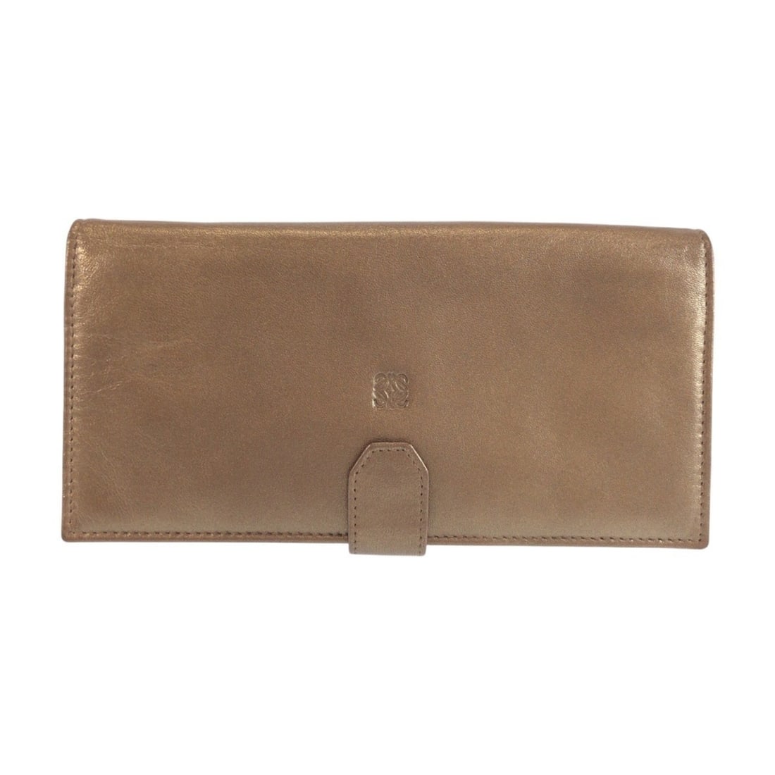 LOEWE (Loewe) Bronze Leather Long Wallet with Gold Hardware for Women: --- Catalog ---Category: SizeSize (HxWxD): 9cm x 19cm x 2cm / 3.54'' x 7.48'' x 0.78''Category: DesignType: Long wallet (bi-fold)Color: BronzeGender: WomenMaterial: Leather Category: GeneralBrand: Loe