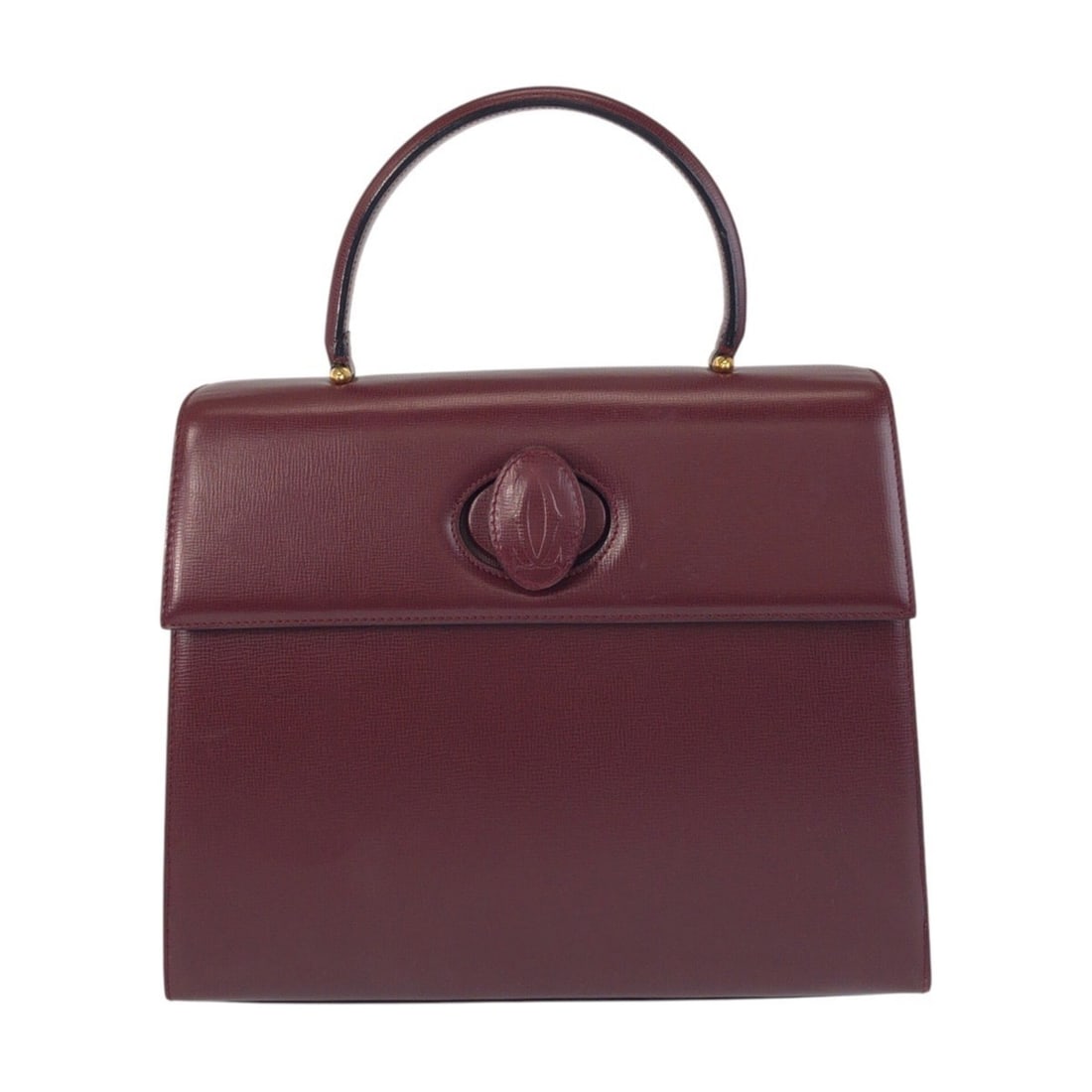 CARTIER Vintage Must Line Bordeaux Gold Hardware Leather Handbag for Women: --- Catalog ---Category: SizeSize (HxWxD): 22cm x 26cm x 8cm / 8.66'' x 10.23'' x 3.14''Category: DesignType: HandbagColor: BordeauxGender: WomenMaterial: Leather Hardware Color: GoldCategory: General