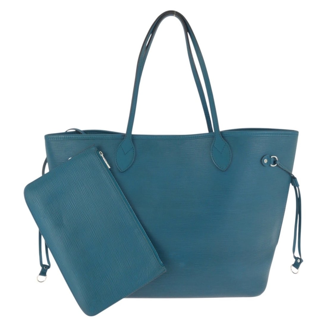 LOUIS VUITTON Epi Neverfull MM Blue Leather Tote Bag with Silver Hardware (M40930) - Women's (1 of 15)