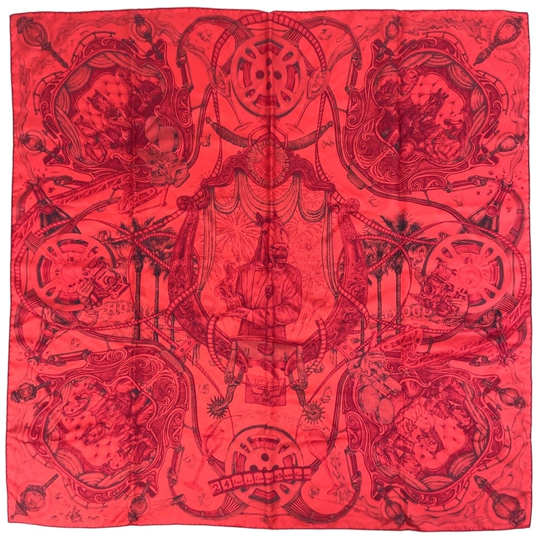 Hermes Carre 90 Horse Award Scarf/Muffler, Silk, Red, Women's: --- Catalog ---Category: SizeSize (LxW): 90cm x 88cm / 35.43'' x 34.64''Category: DesignType: ScarfColor: Red colorGender: WomenMaterial: Silk Category: GeneralBrand: Hermes--- Item List ---Section: C