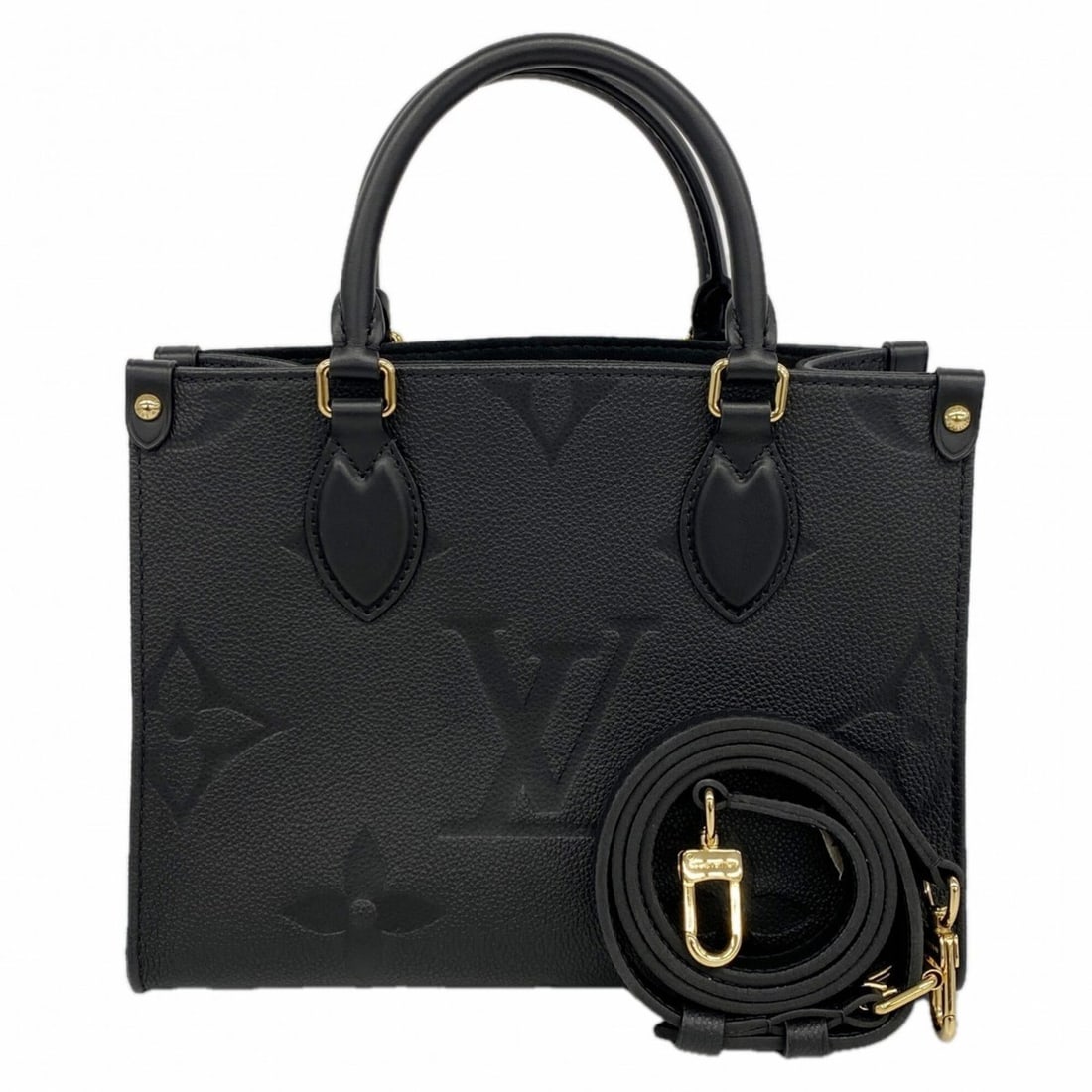 Louis Vuitton Monogram Empreinte OnTheGo PM Handbag M45653 Noir (Black) 2-way bag for women: --- Catalog ---Category: SizeSize (HxWxD): 19.5cm x 25cm x 10.5cm / 7.67'' x 9.84'' x 4.13''Category: DesignType: HandbagColor: NoirGender: WomenCategory: GeneralMPN: M45653Brand: Louis Vuitton--- Ite