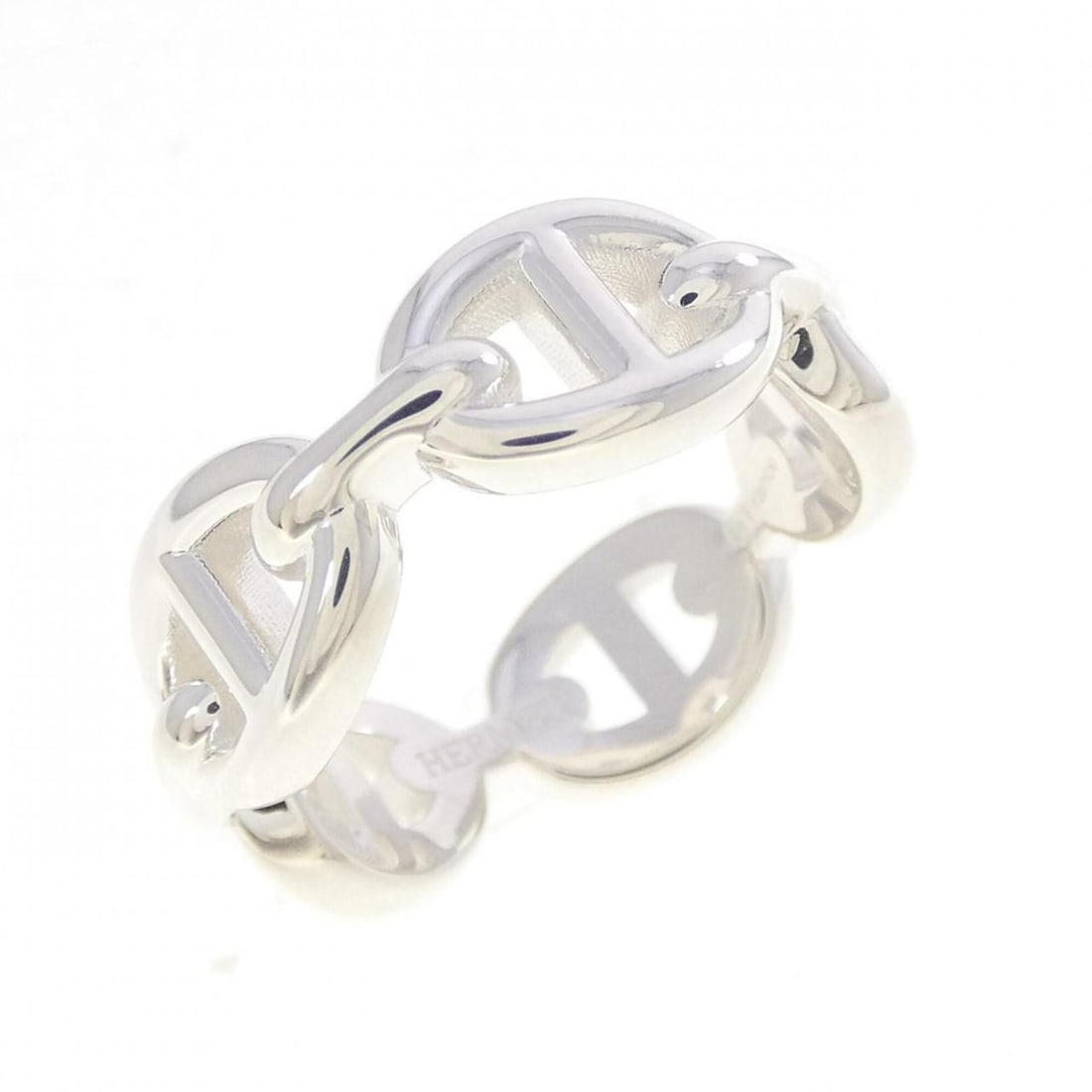 Hermes Hermès Chaine d'Ancre Enchainée Ring: --- Catalog ---Category: SizeUS Size: 5Brand Size: 49Category: DesignType: Band ringColor: SilverGender: WomenMaterial: Silver 925Category: GeneralMPN: H109507BBrand: Hermes--- Item List ---Section: C