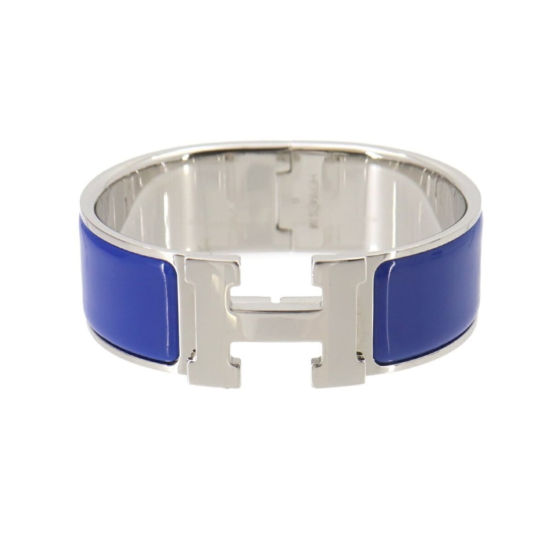 Hermes Clic Clac H PM Bangle, Blue Silver: --- Catalog ---Category: SizeLength: 16.3cm / 6.41''Category: DesignType: BangleColor: Blue, SilverGender: WomenCategory: GeneralBrand: Hermes--- Item List ---Section: ConditionRanking: Rank NS Never 