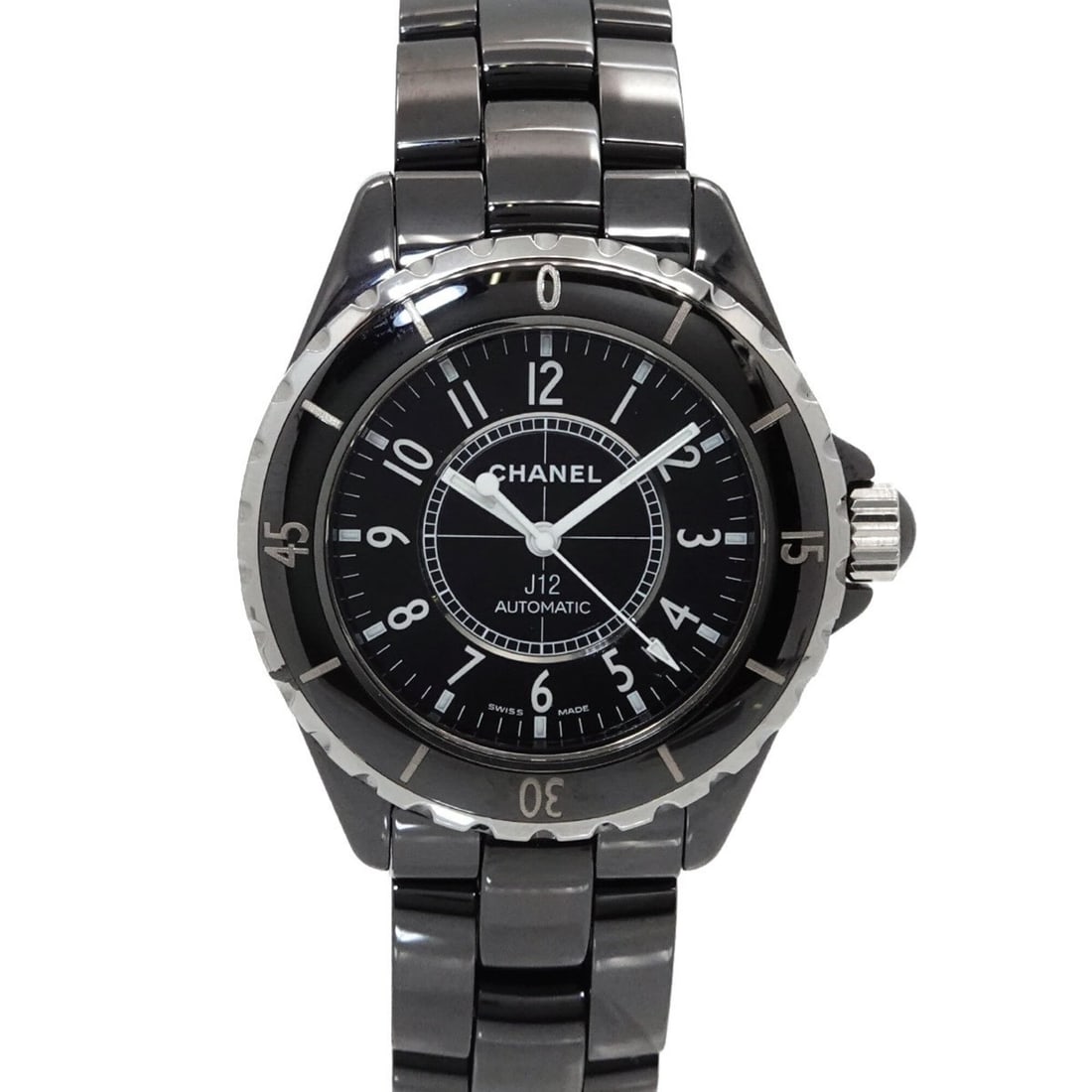 Chanel J12 38mm Men's Watch H0685 Black Ceramic Date Automatic Self-winding: --- Catalog ---Category: SizeWrist Size: 17.5cm / 6.88''Case Diameter: 39mm / 1.54''Category: DesignType: WristwatchGender: Men,WomenColor (Dial): BlackMaterial (Band): Ceramic, Stainless steelMateria