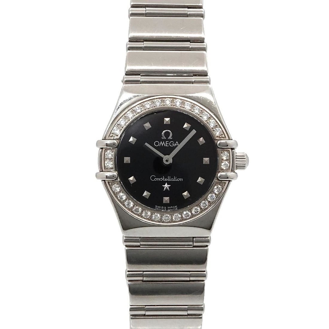 Omega Constellation Mini My Choice 1465 51 Women's Watch, Diamond Bezel, Black, Quartz: --- Catalog ---Category: SizeWrist Size: 17cm / 6.69''Case Diameter: 22mm / 0.87''Category: DesignType: WristwatchGender: WomenColor (Dial): BlackMaterial (Band): Stainless steelMaterial (Case): Stain