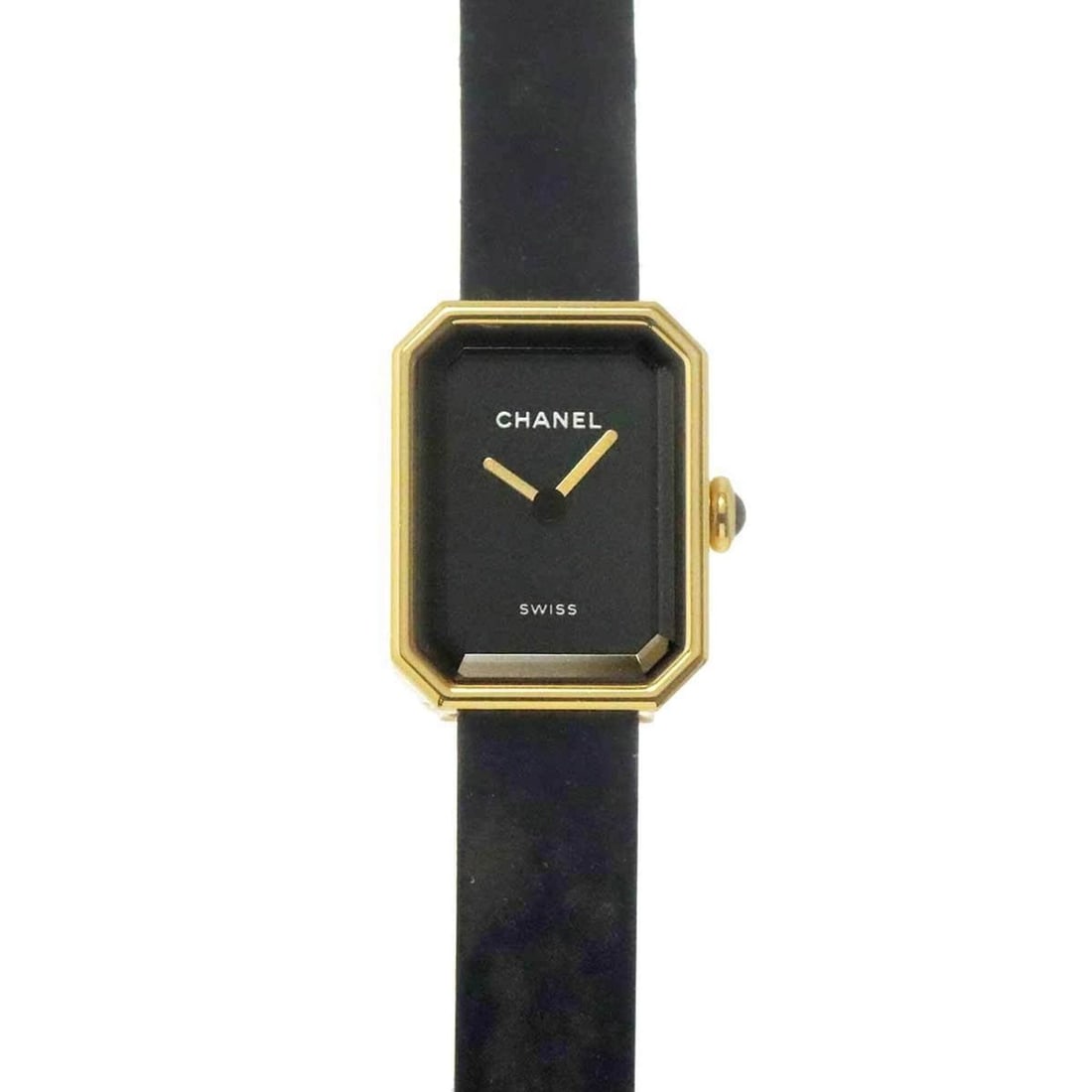 Chanel Premiere Velvet H6125 Women's Watch, Black, 18K Yellow Gold, Quartz Watch: --- Catalog ---Category: SizeWrist Size: 12.5cm - 17cm / 4.92'' - 6.69''Case Diameter: 15mm / 0.59''Category: DesignType: WristwatchGender: WomenColor (Dial): BlackMaterial (Band): Rubber, Satin, Yell