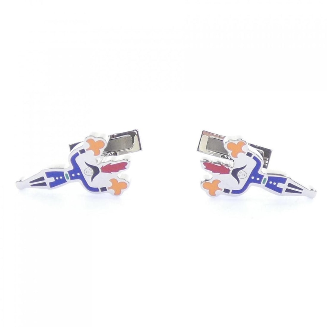Hermes cufflinks: --- Catalog ---Category: SizeSize (HxWxD): 24.00mm x 14.00mm / 0.94'' x 0.55''Category: DesignType: CufflinksColor: Navy, Red color, SilverGender: MenCategory: GeneralBrand: Hermes--- Item List ---Sec