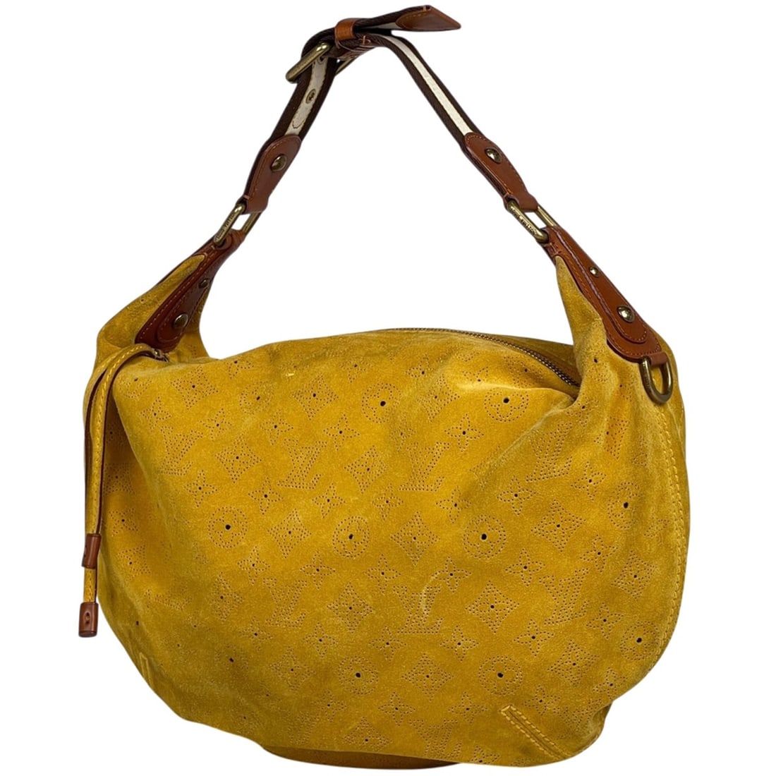 Louis Vuitton Onata GM Perforated Monogram Suede Shoulder Bag, Myce (Yellow) M95118, Women's: --- Catalog ---Category: SizeSize (HxWxD): 30cm x 40cm x 12cm / 11.81'' x 15.74'' x 4.72''Category: DesignType: Shoulder bagColor: Mais, YellowGender: WomenMaterial: Monogram Category: GeneralMPN: M95