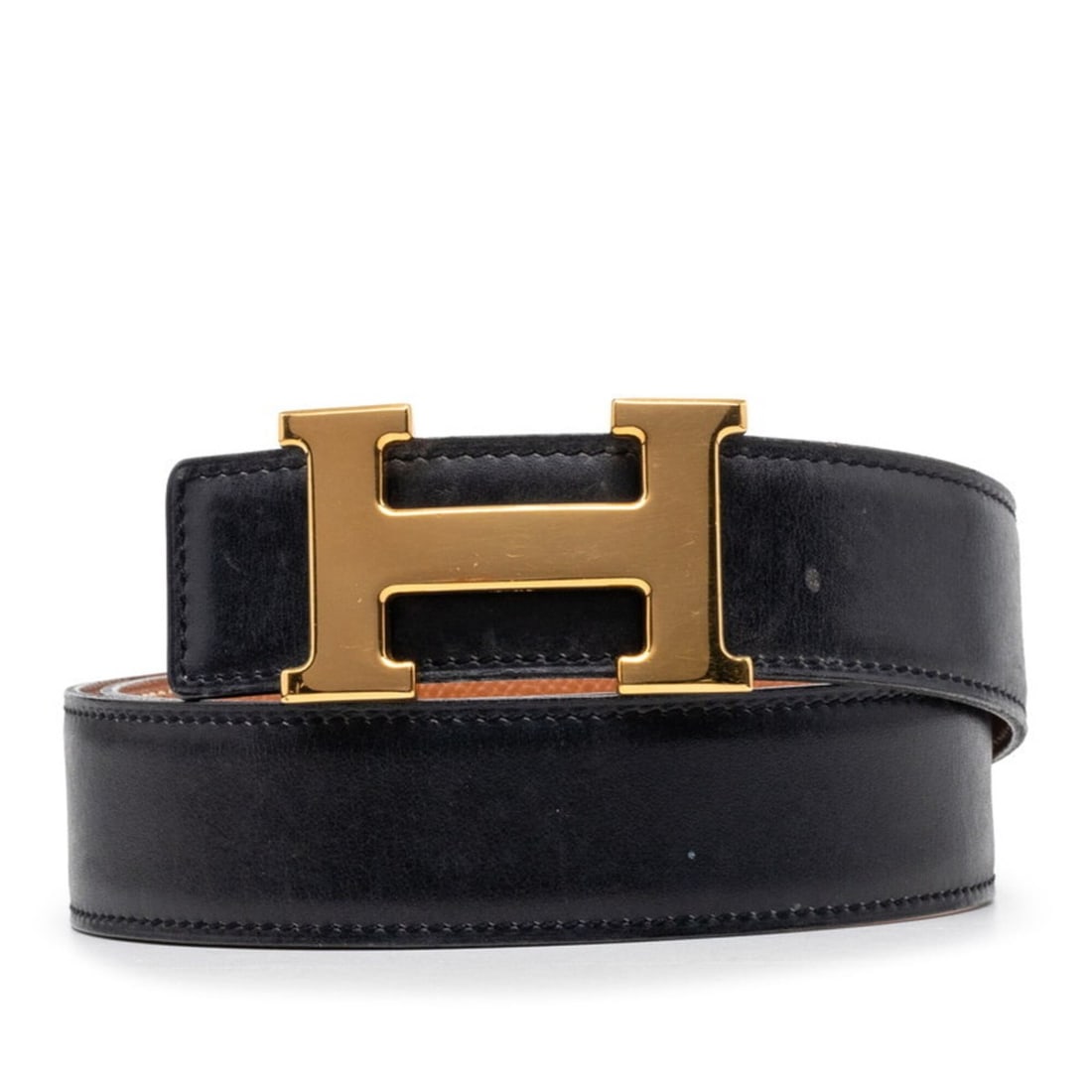 Hermes Constance H-belt, reversible belt, size: 70, black and brown box calf leather, courchevel: --- Catalog ---Category: SizeWidth: 3.1cm / 1.22''Length: 63cm - 73cm / 24.8'' - 28.74''Category: DesignType: Standard beltColor: Black, BrownGender: WomenLeather/Fur Type: Box calf leatherMaterial (S