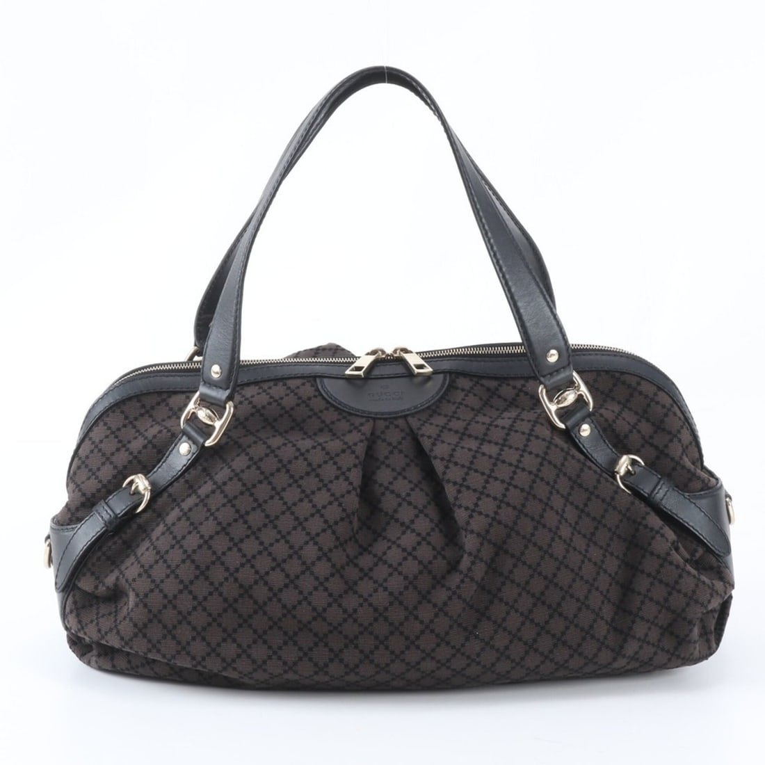 Gucci Diamante Satchel 269929 Leather Canvas Tote Bag Handbag Shoulder for Women: --- Catalog ---Category: SizeSize (HxWxD): 26cm x 45cm x 16cm / 10.23'' x 17.71'' x 6.29''Handle Length: 58cm / 22.83''Category: DesignType: Handbag, Tote bagColor: Black, GrayGender: WomenMaterial: C