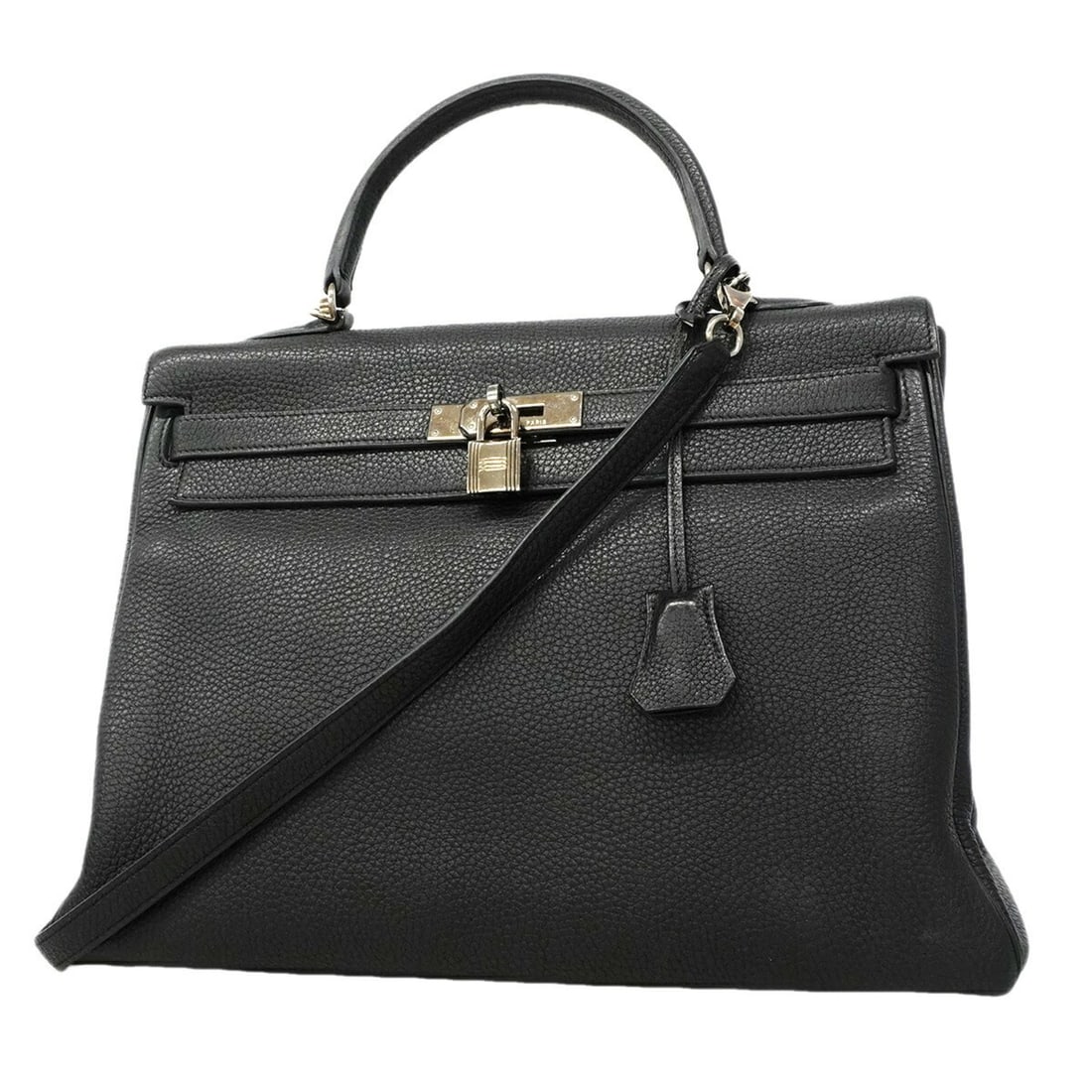 Hermes Kelly 35 Togo Leather Handbag, Black, ?N Stamp, 2-way Bag for Women, OP009403: --- Catalog ---Category: SizeSize (HxWxD): 27.5cm x 36cm x 13.5cm / 10.82'' x 14.17'' x 5.31''Category: DesignType: HandbagColor: BlackGender: WomenMaterial: Togo leather Hardware Color: SilverCategor