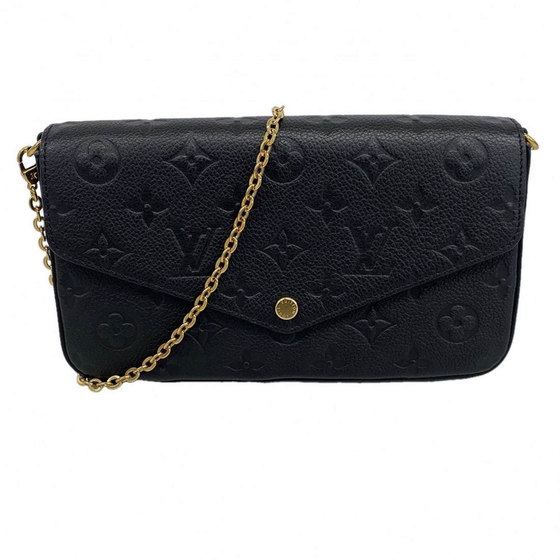 Louis Vuitton Monogram Empreinte Pochette Felicie M82477 Noir (Women's) OP008155: --- Catalog ---Category: SizeSize (HxWxD): 12.5cm x 21.5cm x 3cm / 4.92'' x 8.46'' x 1.18''Category: DesignType: Chain/Shoulder walletColor: NoirGender: WomenCategory: GeneralMPN: M82477Brand: Louis V