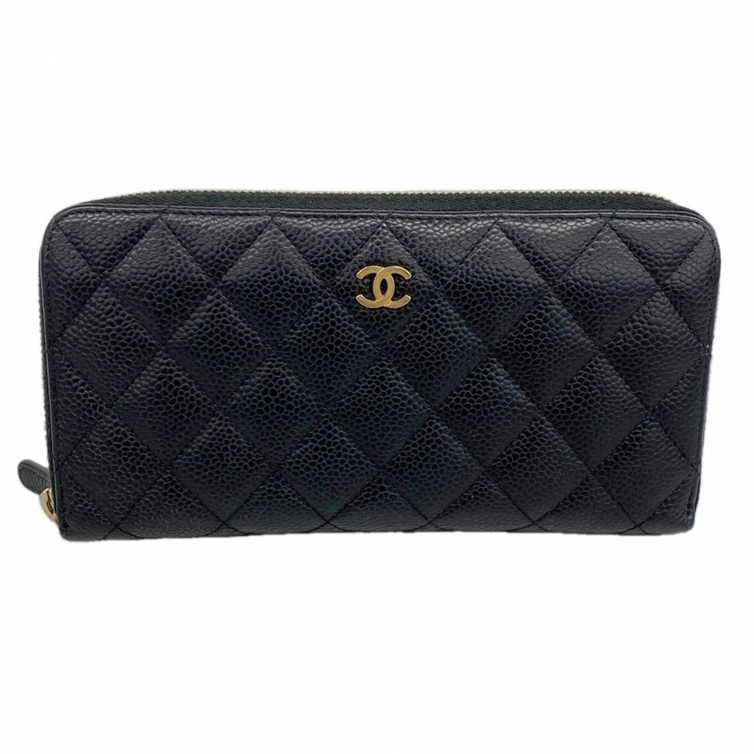 Chanel Matelassé Long Wallet, Caviar Leather, Black, Women's OP005459: --- Catalog ---Category: SizeSize (HxWxD): 10.5cm x 19cm x 2.5cm / 4.13'' x 7.48'' x 0.98''Category: DesignType: Long wallet (bi-fold)Color: BlackGender: WomenMaterial: Grained Calfskin Category: Gene