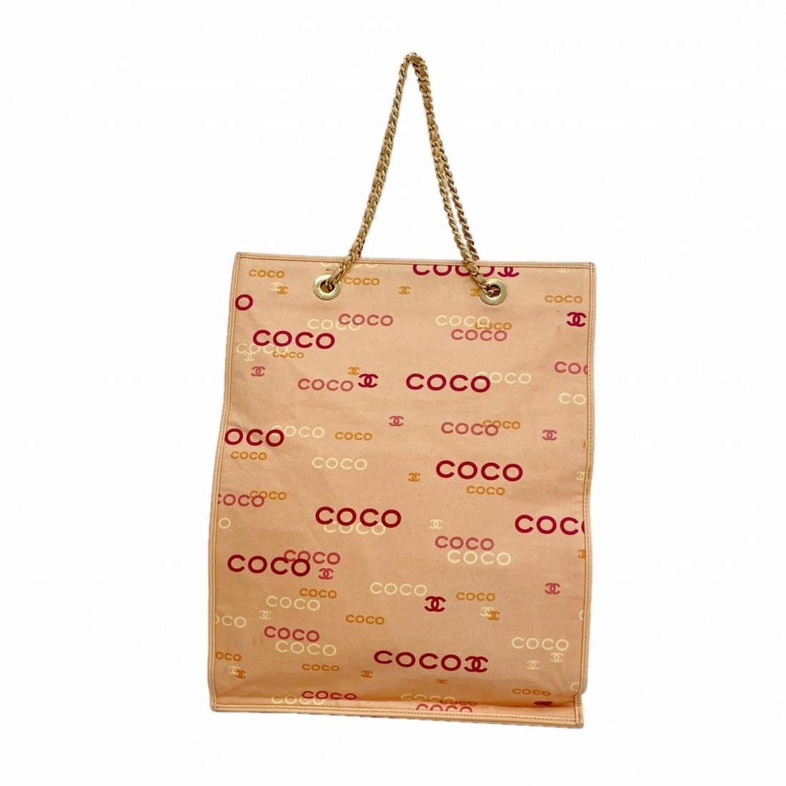 Chanel Canvas Tote Bag, Pink and Orange, Women's, OP003184: --- Catalog ---Category: SizeSize (HxWxD): 37.5cm x 29cm x 5.00mm / 14.76'' x 11.41'' x 0.19''Category: DesignType: Tote bagColor: Orange, PinkGender: WomenMaterial: Canvas Hardware Color: GoldCategor