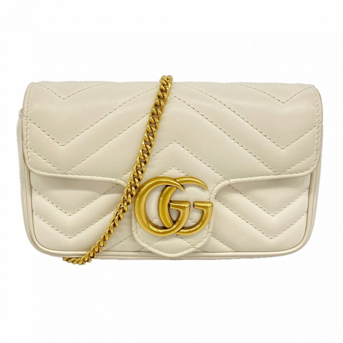 Gucci GG Marmont Shoulder Bag 476433 Leather White Women's OP011994: --- Catalog ---Category: SizeSize (HxWxD): 11cm x 16.5cm x 4cm / 4.33'' x 6.49'' x 1.57''Category: DesignType: Shoulder bagColor: WhiteGender: WomenMaterial: Leather Hardware Color: GoldCategory: Gene