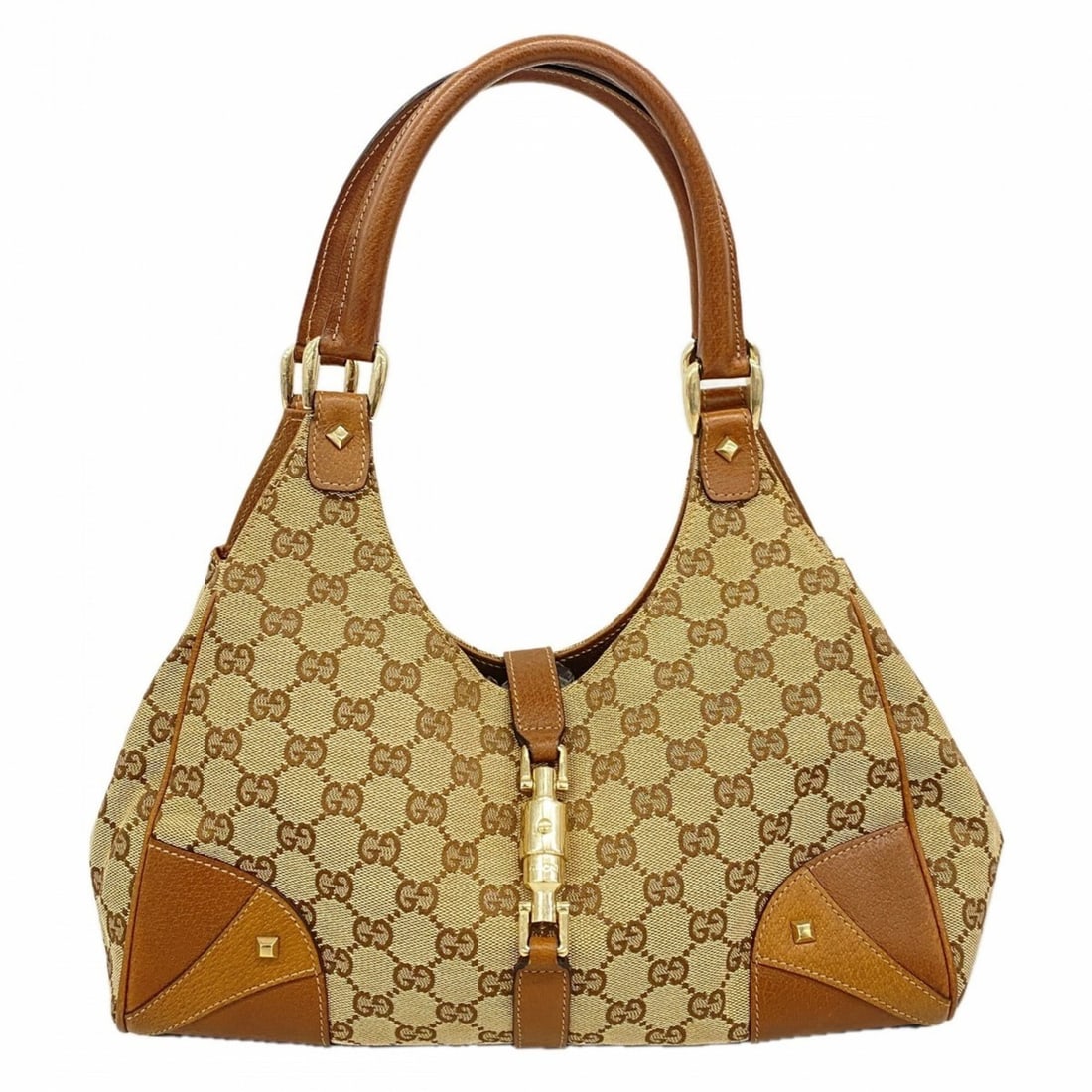 Gucci GG Canvas New Jackie Handbag 124407 Brown Women's OP011922: --- Catalog ---Category: SizeSize (HxWxD): 16cm x 31cm x 8cm / 6.29'' x 12.2'' x 3.14''Category: DesignType: HandbagColor: BrownGender: WomenMaterial: Canvas Hardware Color: GoldCategory: GeneralMPN: 
