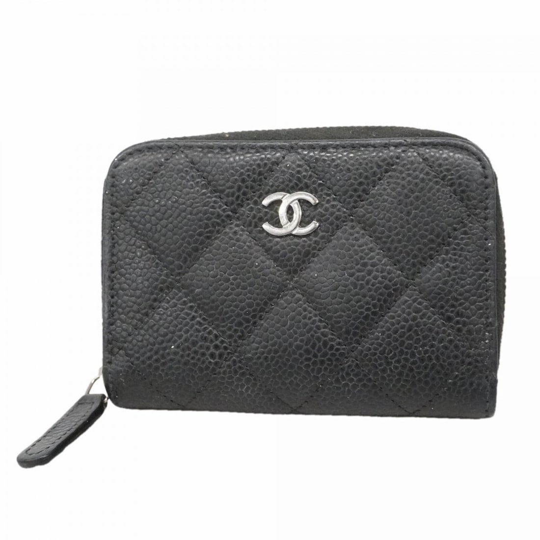 Chanel Matelassé Caviar Leather Wallet/Coin Case, Black, Women's, OP011105: --- Catalog ---Category: SizeSize (HxWxD): 8cm x 10.5cm x 2cm / 3.14'' x 4.13'' x 0.78''Category: DesignType: Coin purse/coin caseColor: BlackGender: WomenMaterial: Grained Calfskin Category: GeneralB