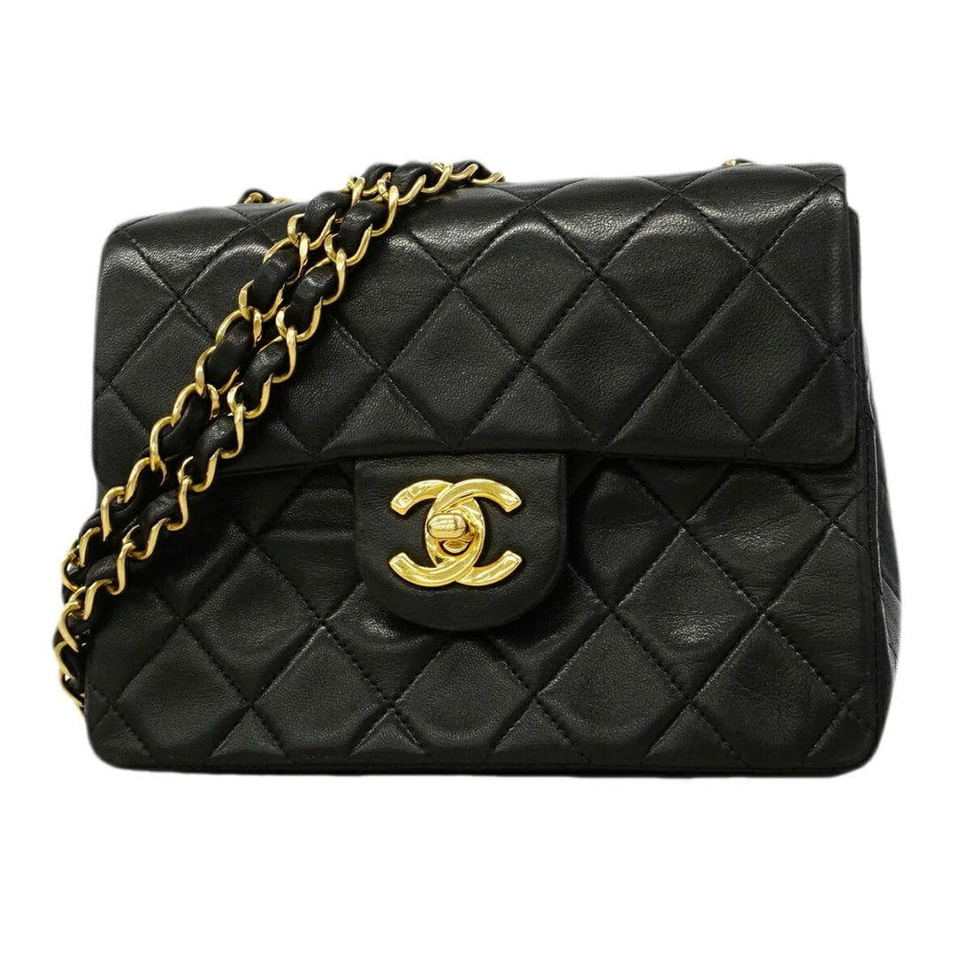 Chanel Mini Matelassé Chain Shoulder Bag, Lambskin, Black, Women's: --- Catalog ---Category: SizeSize (HxWxD): 13.5cm x 17.5cm x 6.5cm / 5.31'' x 6.88'' x 2.55''Category: DesignType: Shoulder bagColor: BlackGender: WomenMaterial: Leather Hardware Color: GoldLeather/Fu