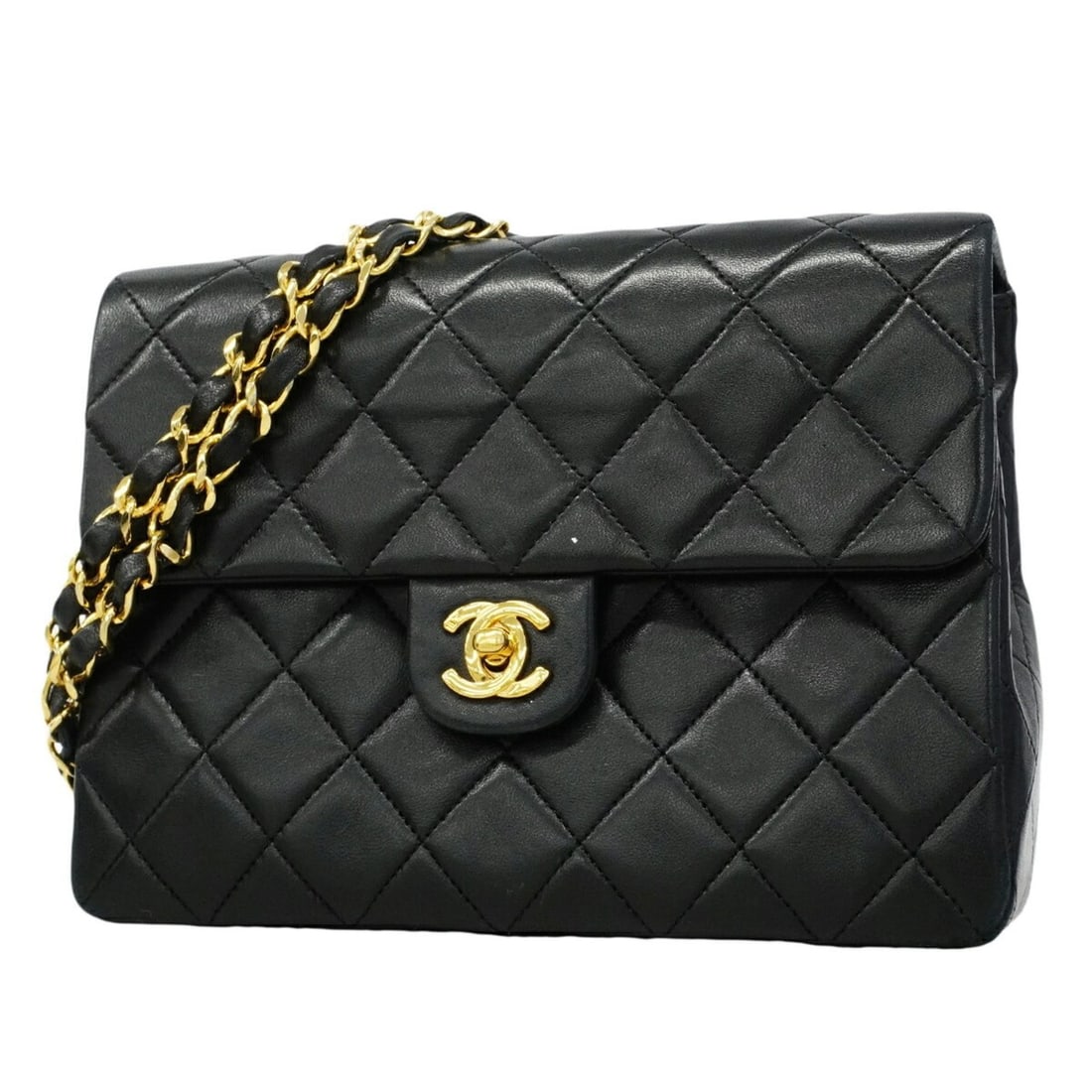 Chanel Mini Matelassé Chain Shoulder Bag, Lambskin, Black, Women's: --- Catalog ---Category: SizeSize (HxWxD): 15cm x 20cm x 6.5cm / 5.9'' x 7.87'' x 2.55''Category: DesignType: Shoulder bagColor: BlackGender: WomenMaterial: Leather Hardware Color: GoldLeather/Fur Typ