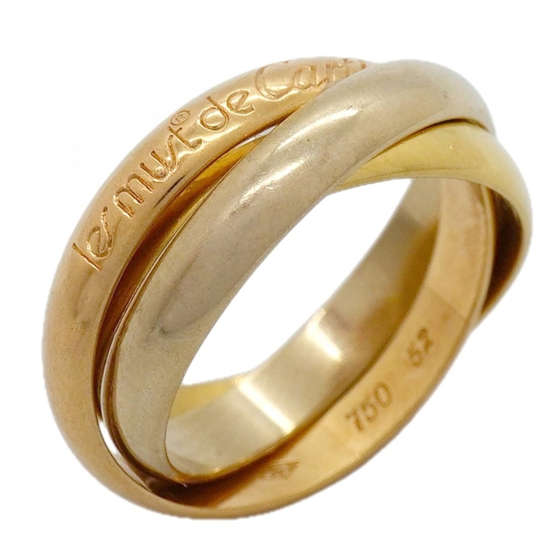 Cartier Trinity Classic Ring, available in 18K Yellow Gold (KYG), White (18KWG), and Pink (18KPG),: --- Catalog ---Category: SizeUS Size: 6.5Brand Size: 52Category: DesignType: Band ringGender: WomenMaterial: Pink gold (18K), White gold (18K), Yellow gold (18K)Category: GeneralBrand: Cartier--- Item