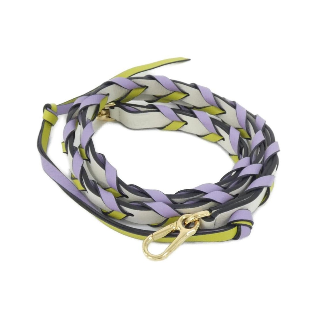 Loewe C073S49X02 Strap: --- Catalog ---Category: SizeSize (HxWxD): 103cm x 1.5cm / 40.55'' x 0.59''Category: DesignType: StrapColor: Light purple, Lime yellow, WhiteGender: WomenMaterial: LeatherLeather/Fur Type: