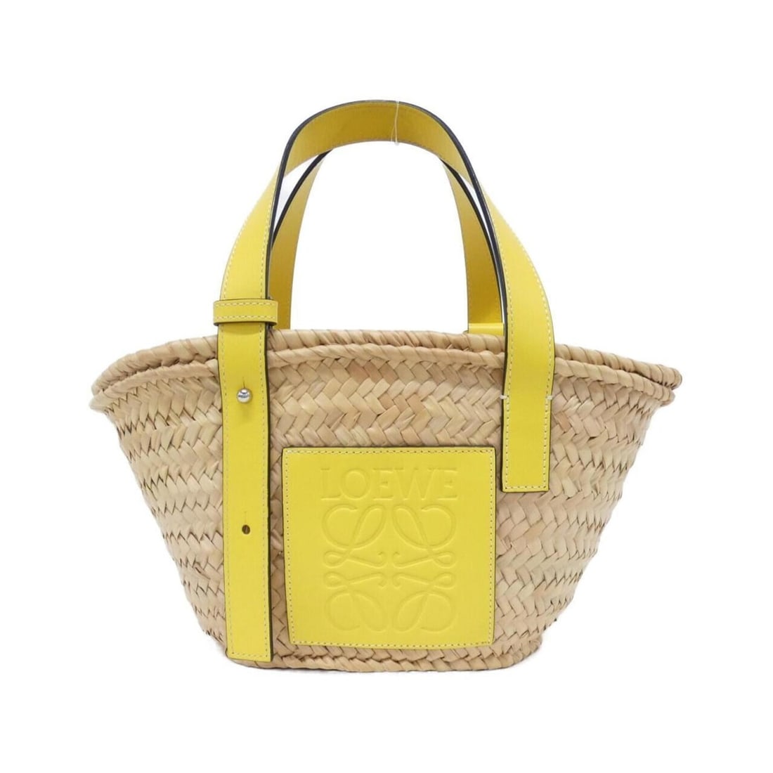 Loewe 327 02 S93 Handbag: --- Catalog ---Category: SizeSize (HxWxD): 18cm x 35cm x 13cm / 7.08'' x 13.77'' x 5.11''Category: DesignType: HandbagColor: YellowGender: WomenMaterial: Raffia , Leather Leather/Fur Type: