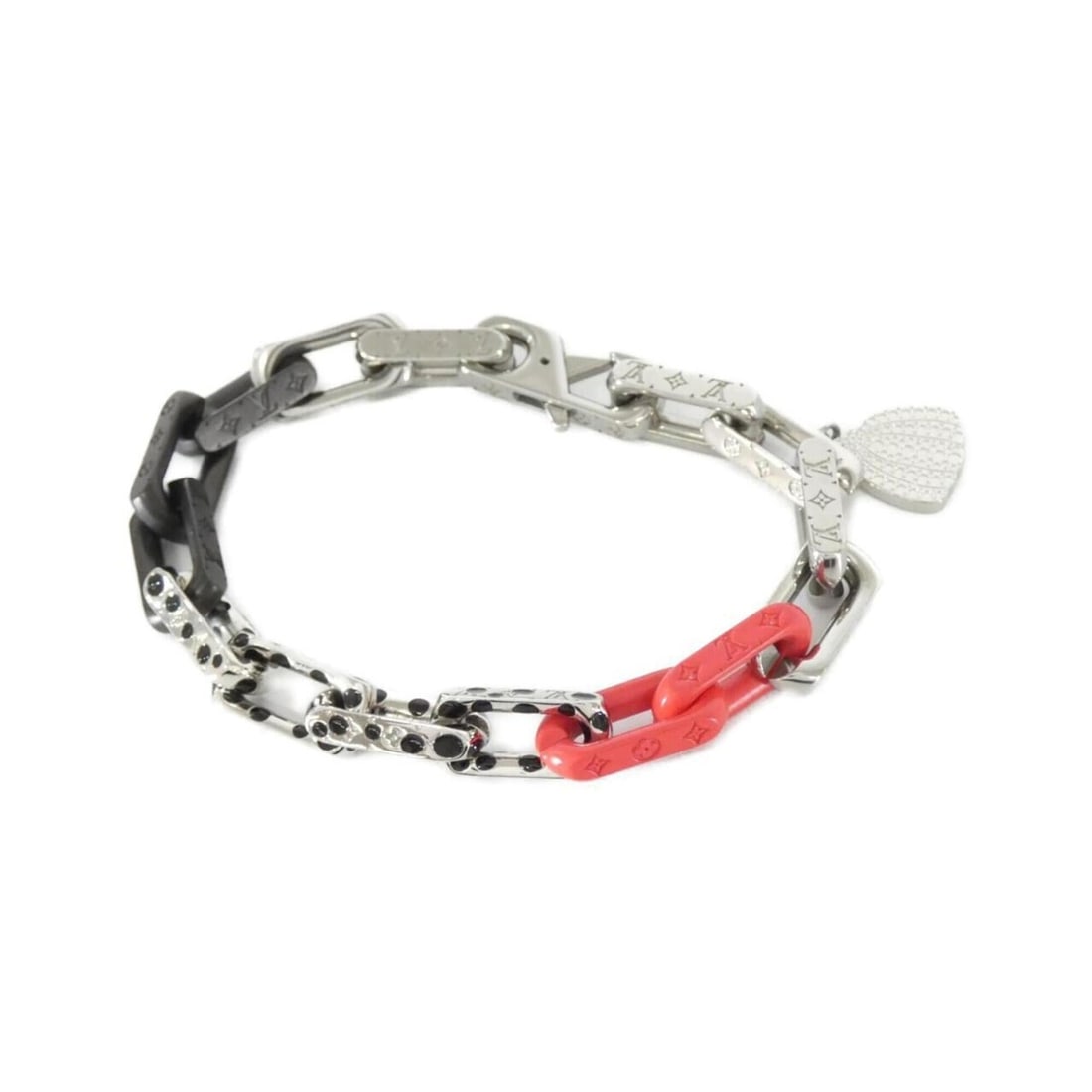 Louis Vuitton Bracelet Monogram Chain Infinity Dot L M0976L: --- Catalog ---Category: SizeLength: 23cm / 9.05''Category: DesignType: Charm braceletColor: Black, RougeGender: WomenCategory: GeneralMPN: M0976LBrand: Louis Vuitton--- Item List ---Section: Conditio