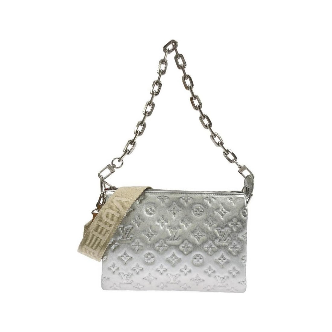 Louis Vuitton Coussin PM M57913 Shoulder Bag: --- Catalog ---Category: SizeSize (HxWxD): 20cm x 27cm x 2.5cm / 7.87'' x 10.62'' x 0.98''Category: DesignType: Shoulder bagColor: SilverGender: Men,WomenMaterial: Leather Hardware Color: SilverLeathe
