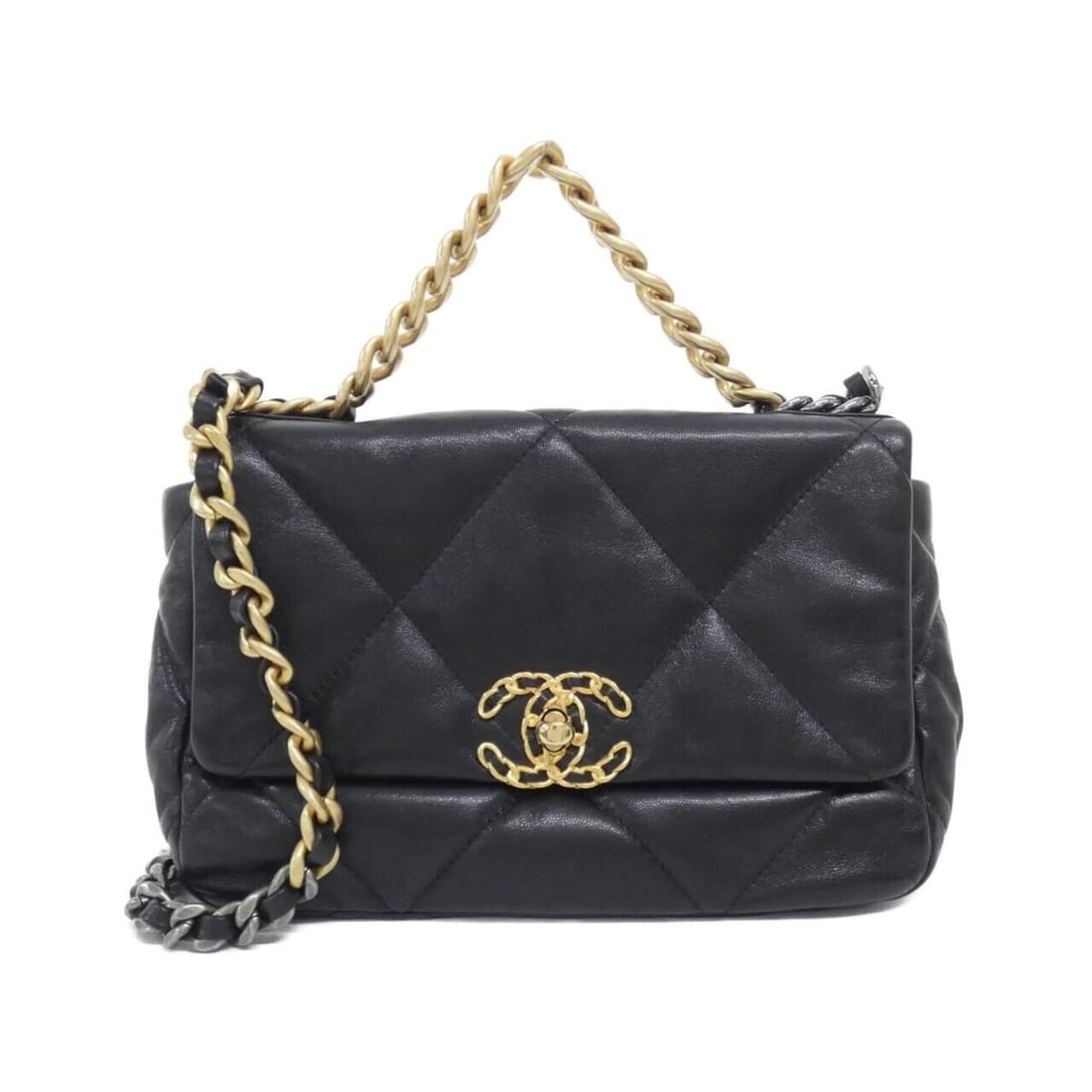 Chanel 19 line AS1160 shoulder bag: --- Catalog ---Category: SizeSize (HxWxD): 16cm x 25cm x 8cm / 6.29'' x 9.84'' x 3.14''Category: DesignType: Shoulder bagColor: BlackGender: WomenMaterial: Leather Hardware Color: Gold, SilverLeather/