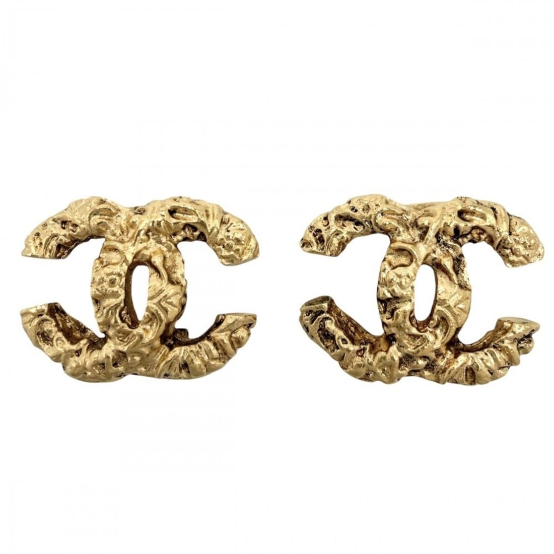 Chanel Earrings for Women, Magma Lava Design, Coco Mark, Gold GP 93A, Approx. 8.5g, 1993: --- Catalog ---Category: SizeSize (HxWxD): 17.00mm x 22.00mm / 0.67'' x 0.87''Category: DesignType: Clip earringsColor: GoldGender: WomenMaterial: Gold platingCategory: GeneralBrand: Chanel--- Item Li