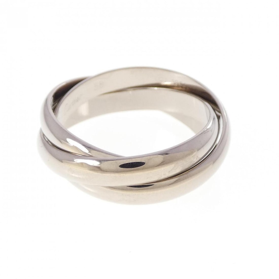Cartier Trinity Ring: --- Catalog ---Category: SizeUS Size: 9Brand Size: 58Category: DesignType: Band ringGender: WomenMaterial: White gold (18K)Category: GeneralBrand: Cartier--- Item List ---Section: ConditionRanking: