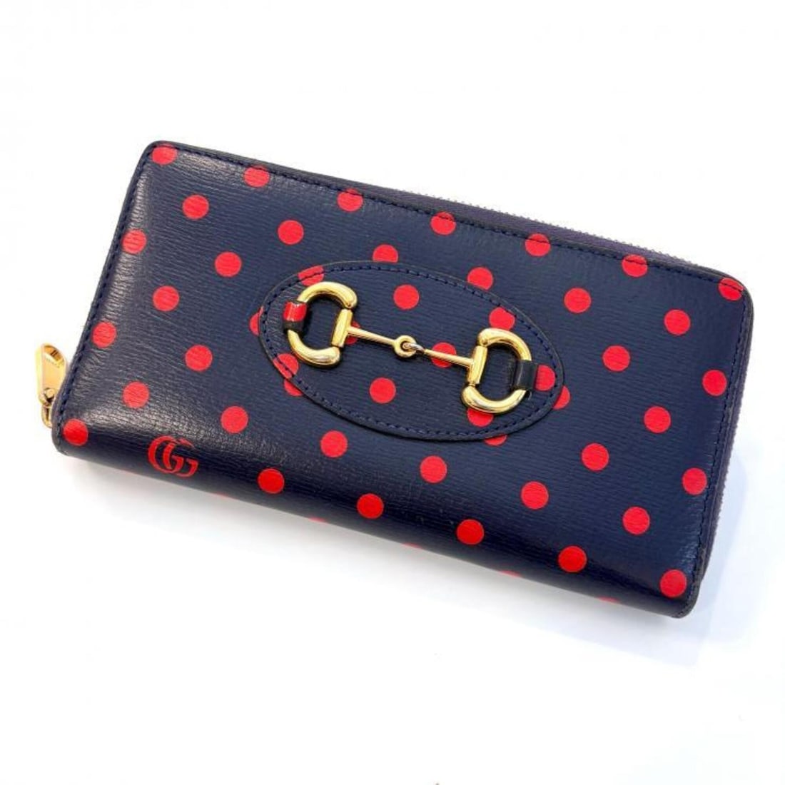 Gucci Polka Dot Horsebit Round Zip Long Wallet 624889 Navy: --- Catalog ---Category: SizeSize (HxWxD): 10cm x 20cm x 2.5cm / 3.93'' x 7.87'' x 0.98''Category: DesignType: Long wallet (bi-fold)Color: Navy, Red colorGender: WomenMaterial: Leather Category: Gener