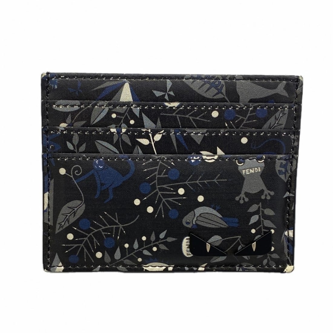 Fendi Business Card Holder/Card Case, Monster Leather, Black, Men's/Women's, OP011565: --- Catalog ---Category: DesignType: Card caseColor: BlackGender: Men,WomenMaterial: Leather Category: GeneralBrand: FendiCategory: Physical PropertiesSize (HxWxD): 8cm x 10cm x 5mm / 3.14'' x 3.93'' 