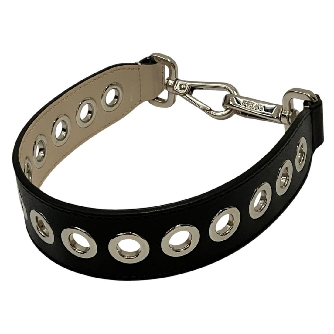 FENDI Strap You Mini Leather Perforated Shoulder Reversible Black Greige Women's: --- Catalog ---Category: SizeSize (HxWxD): 32cm x 3cm / 12.59'' x 1.18''Category: DesignType: StrapColor: Black, GrayGender: WomenMaterial: LeatherCategory: GeneralBrand: Fendi--- Item List ---Section
