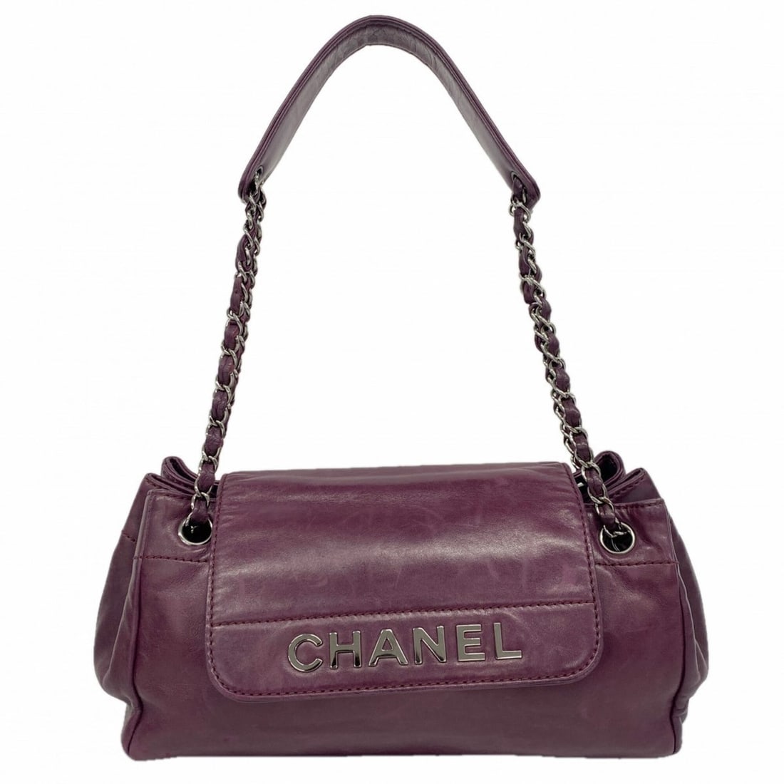 Chanel Shoulder Bag, Chain Shoulder, Lambskin, Purple, Women's: --- Catalog ---Category: SizeSize (HxWxD): 19cm x 30.5cm x 13cm / 7.48'' x 12'' x 5.11''Category: DesignType: Shoulder bagColor: PurpleGender: WomenMaterial: Leather Hardware Color: SilverLeather/Fur 